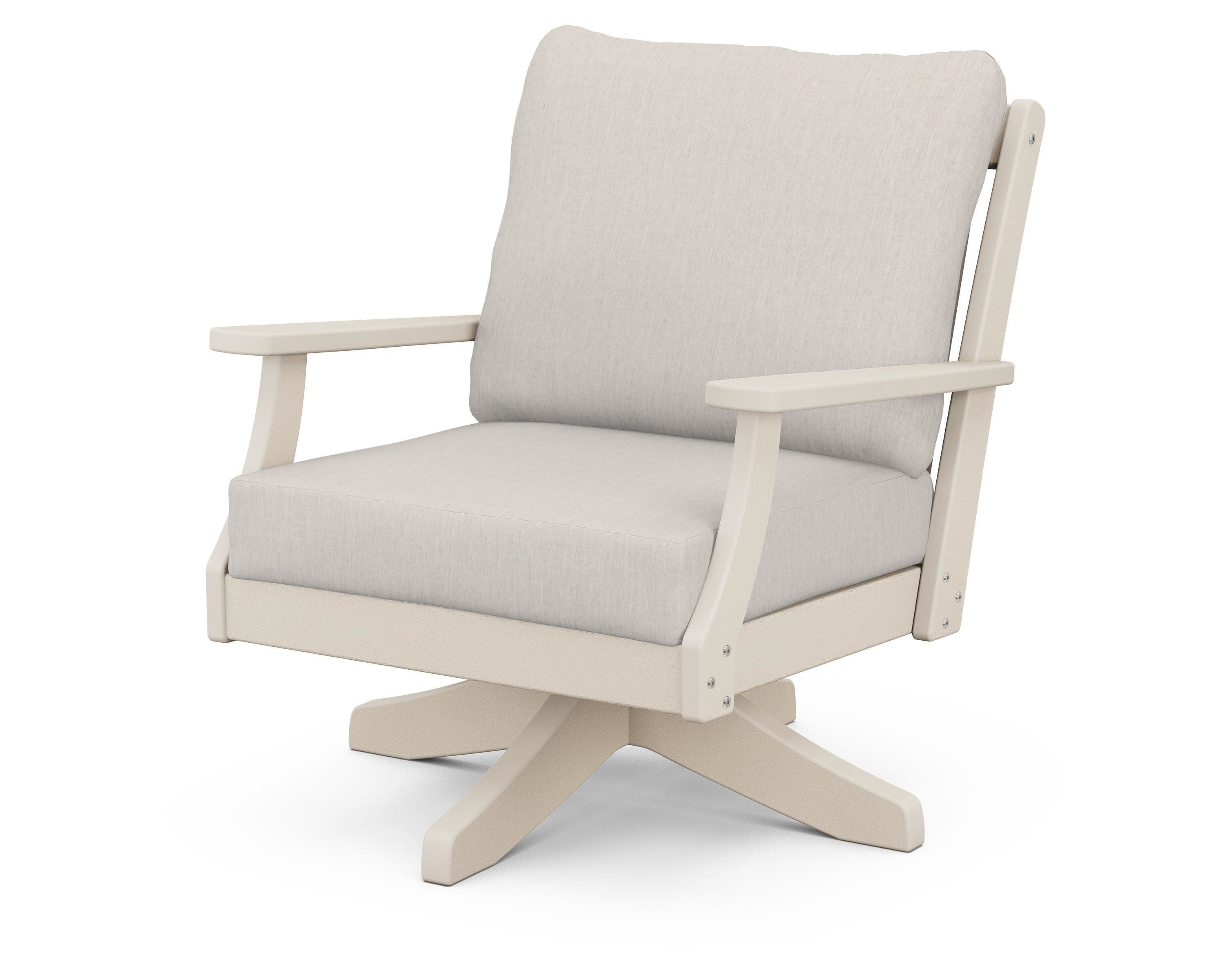 Braxton Deep Seating Swivel Chair in Sand / Cast Ash