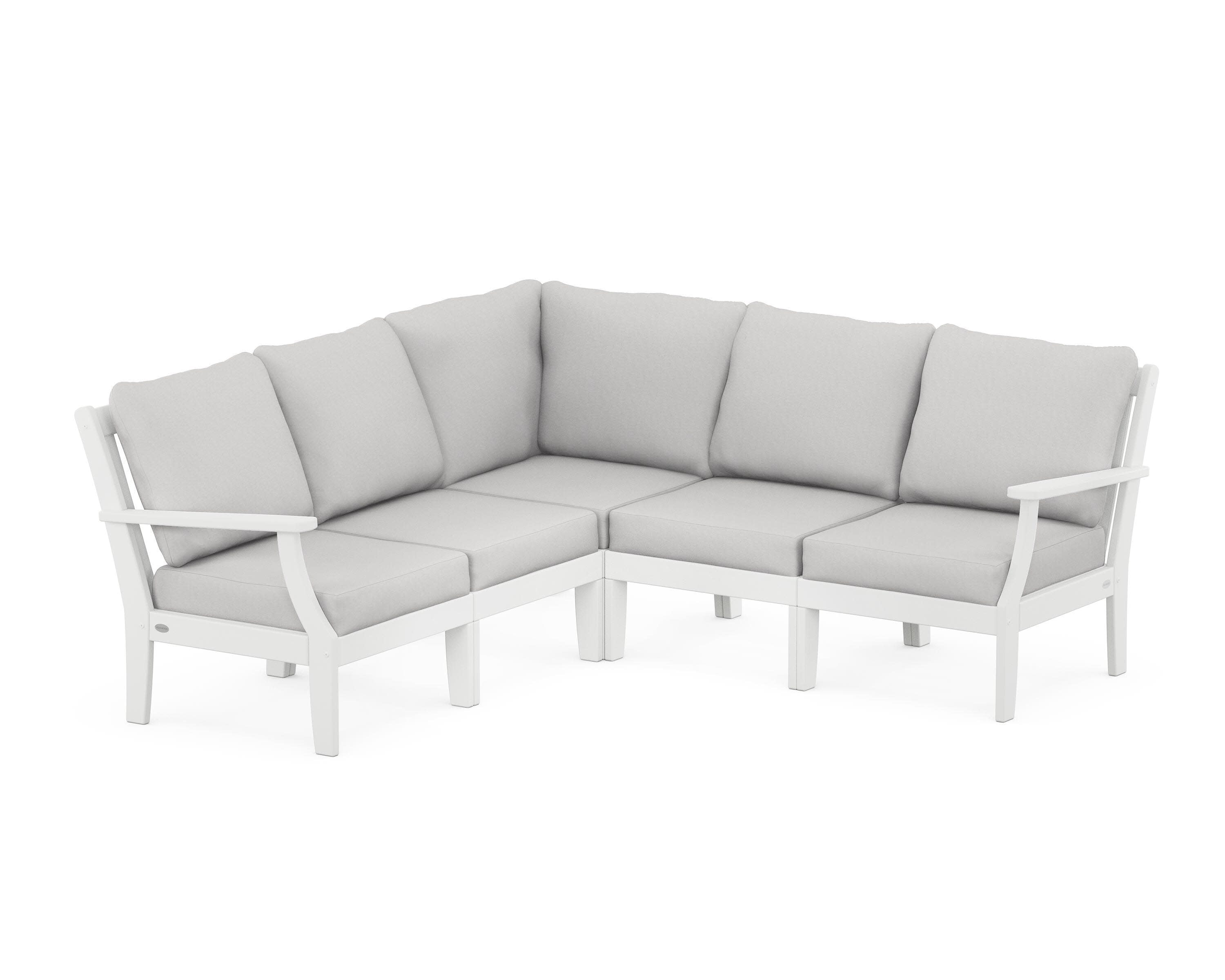 Braxton Modular 5-Piece Deep Seating Set in White / Diamond in the Rough