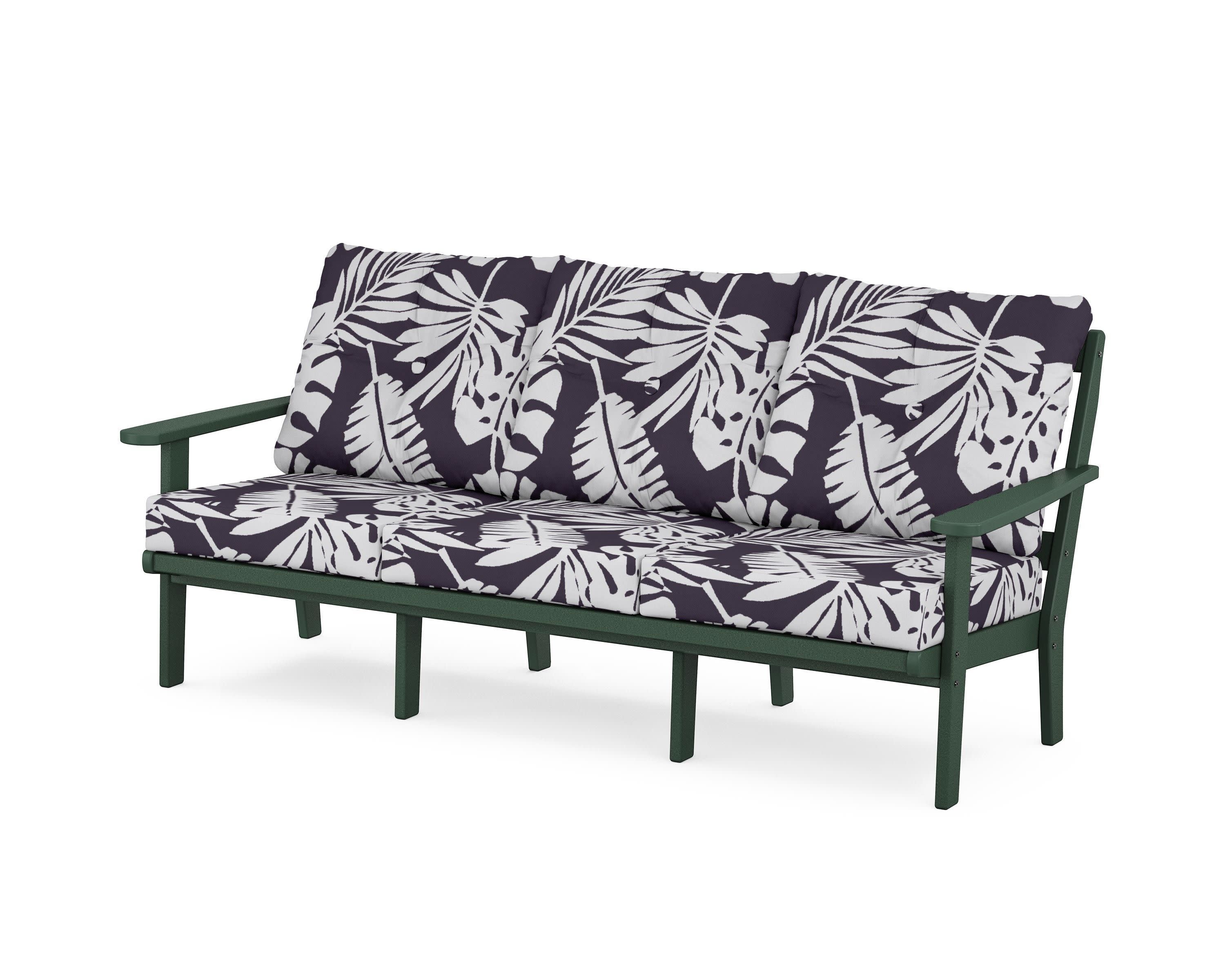 Mission Deep Seating Sofa in Green / Leaf Navy