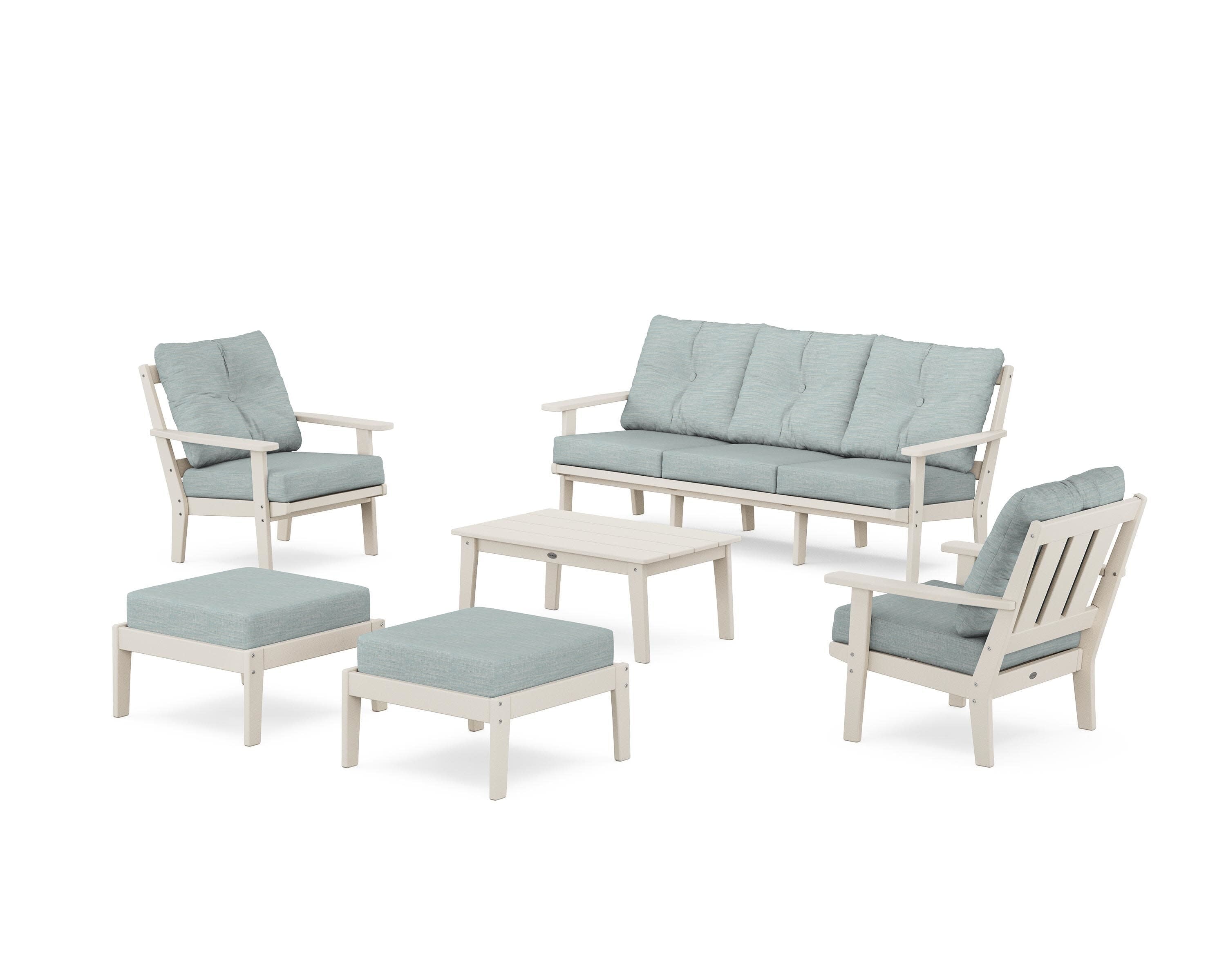 Oxford 6-Piece Lounge Sofa Set in Sand / Soothe Mist