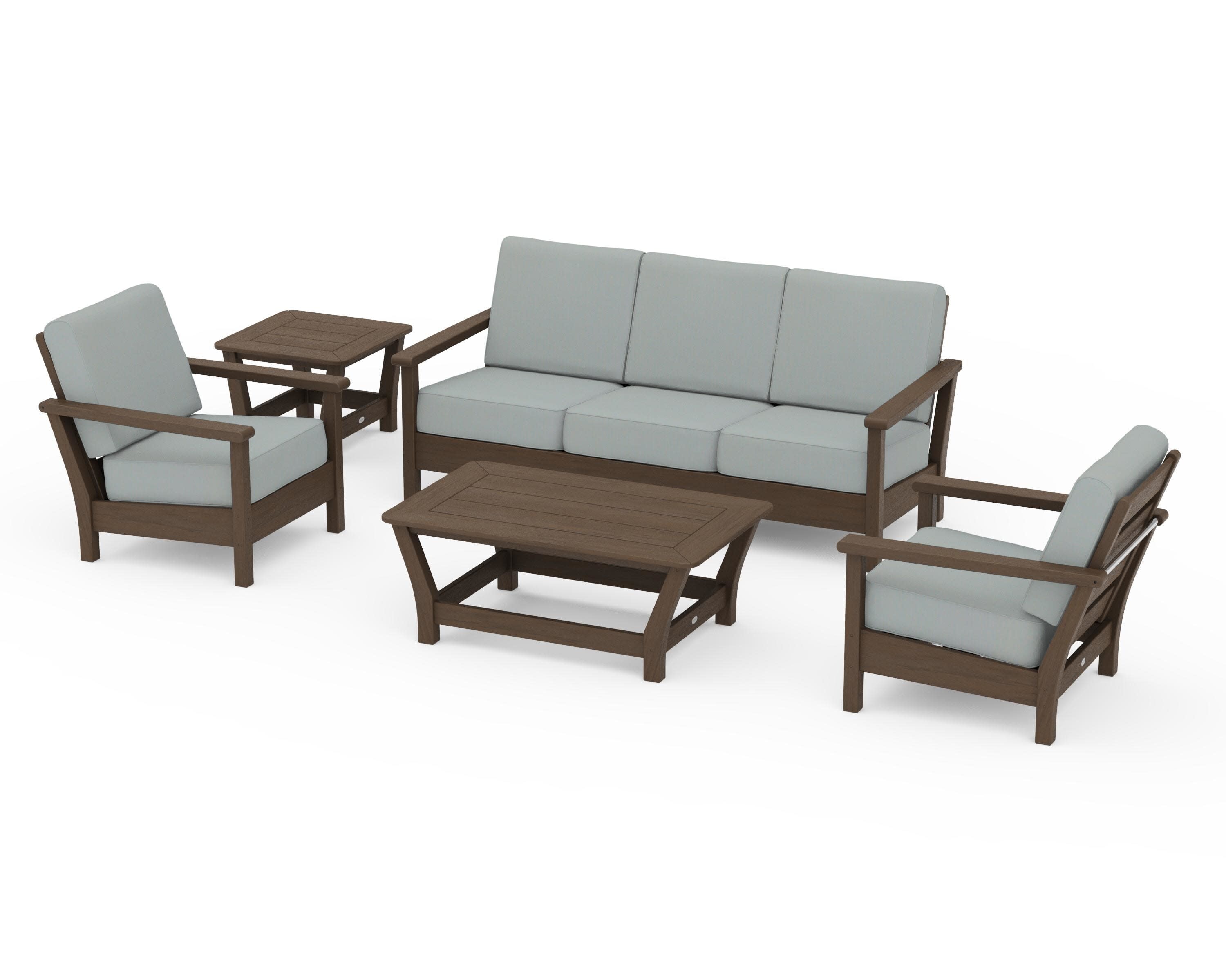 Harbour 5-Piece Deep Seating Set in Kona / Spa