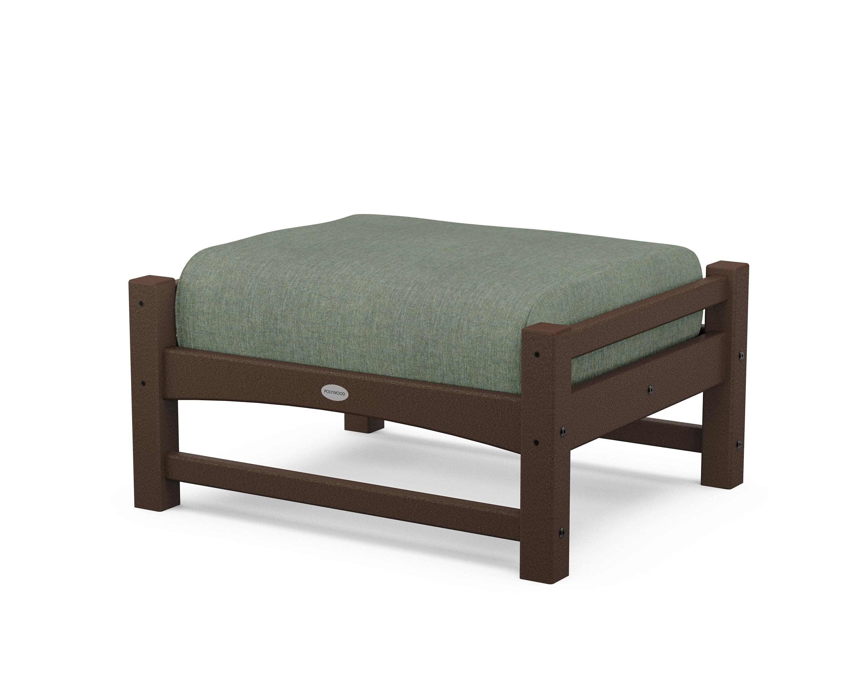 Club Ottoman in Mahogany / Cast Sage
