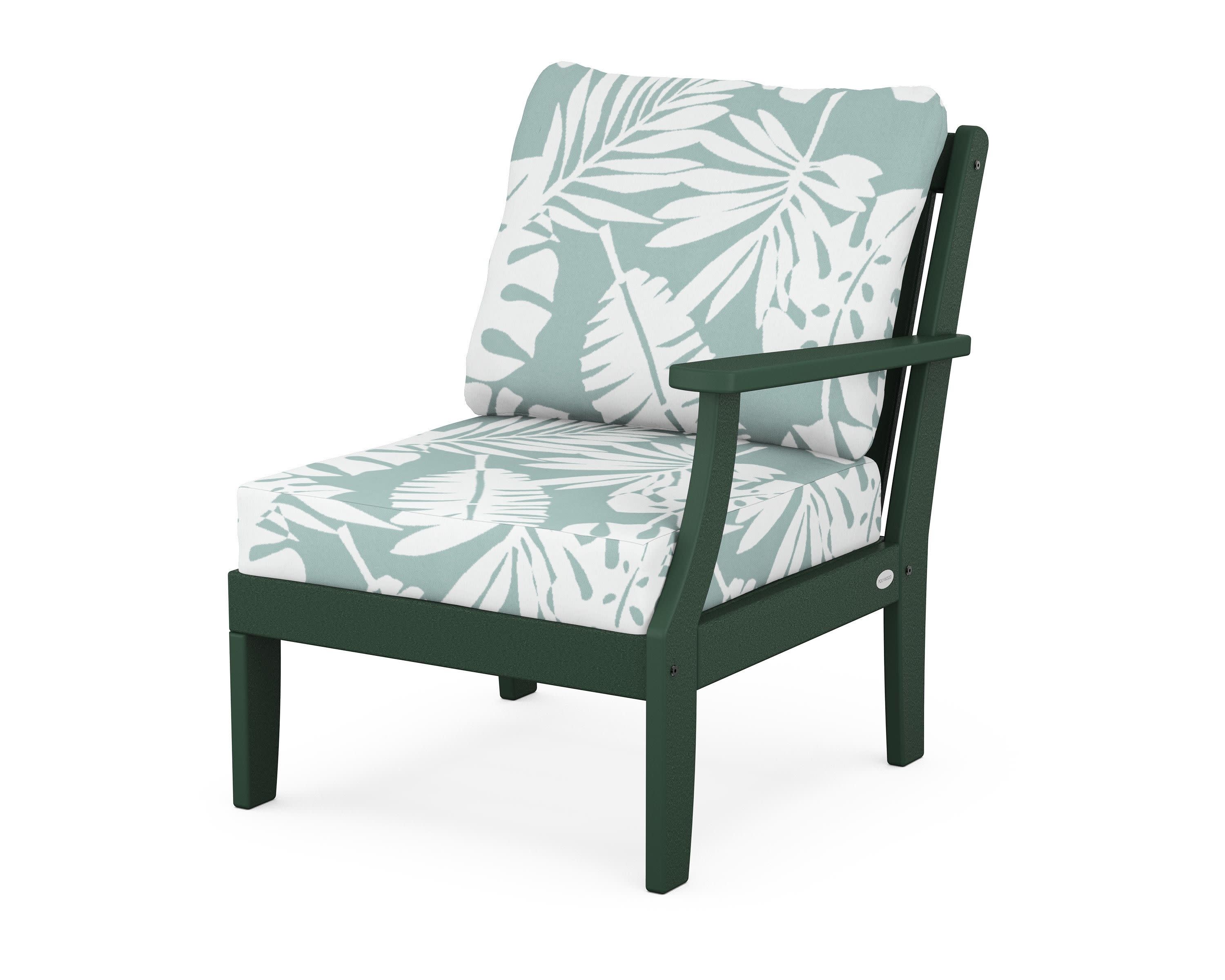 Braxton Modular Right Arm Chair in Green / Leaf Glacier Spa