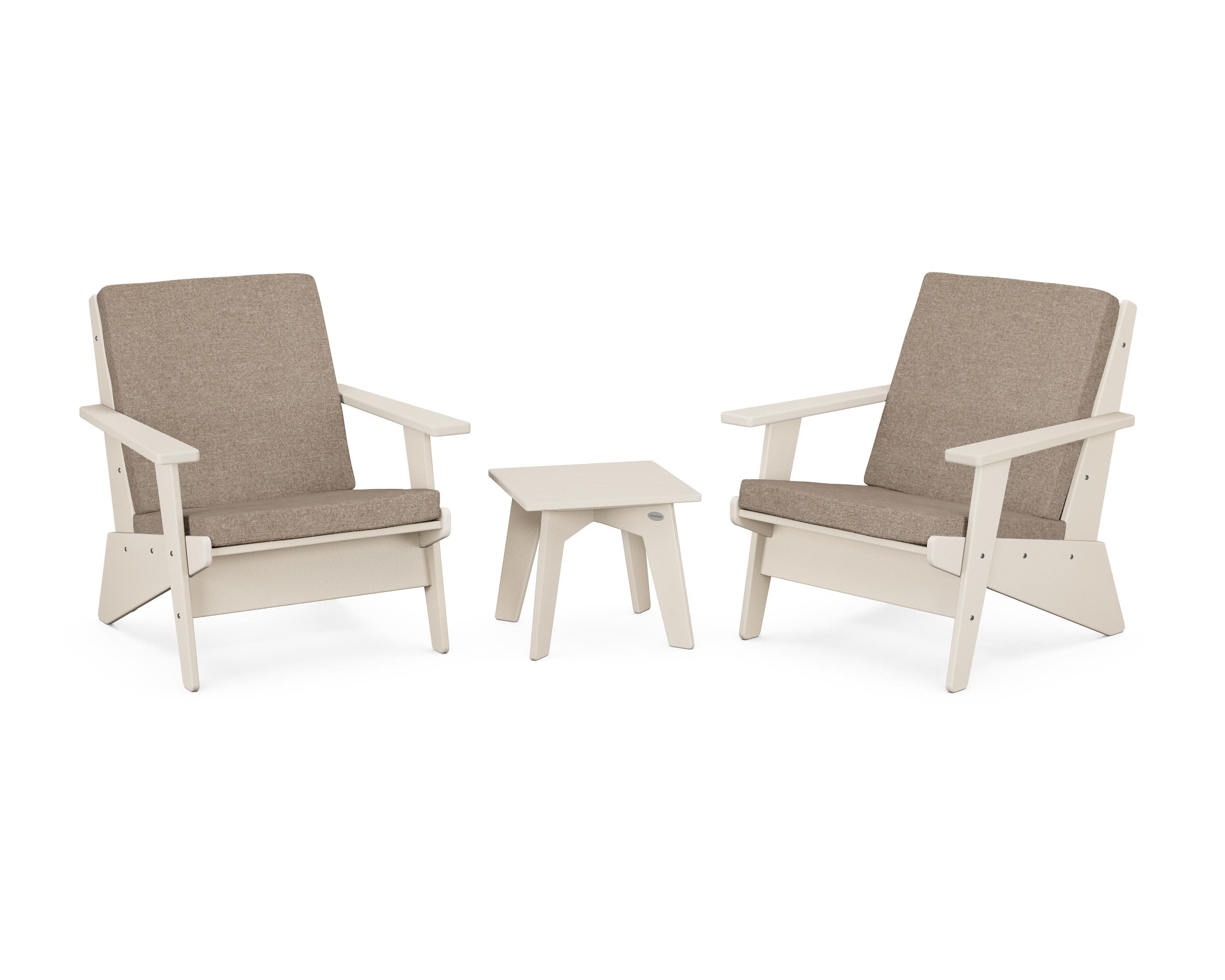 Riviera Modern Lounge 3-Piece Set in Sand / Spiced Burlap