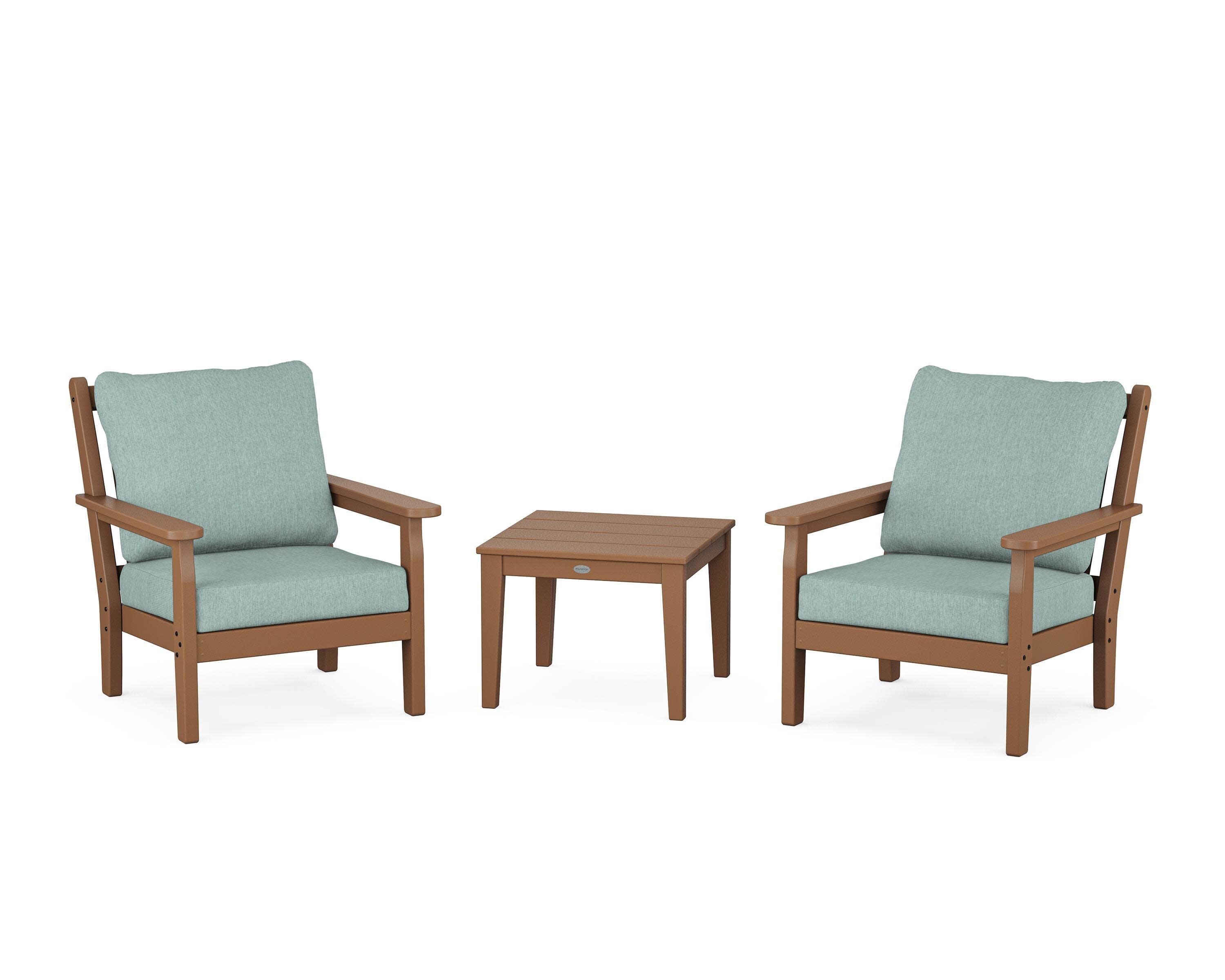 Chippendale 3-Piece Deep Seating Set in Teak / Glacier Spa