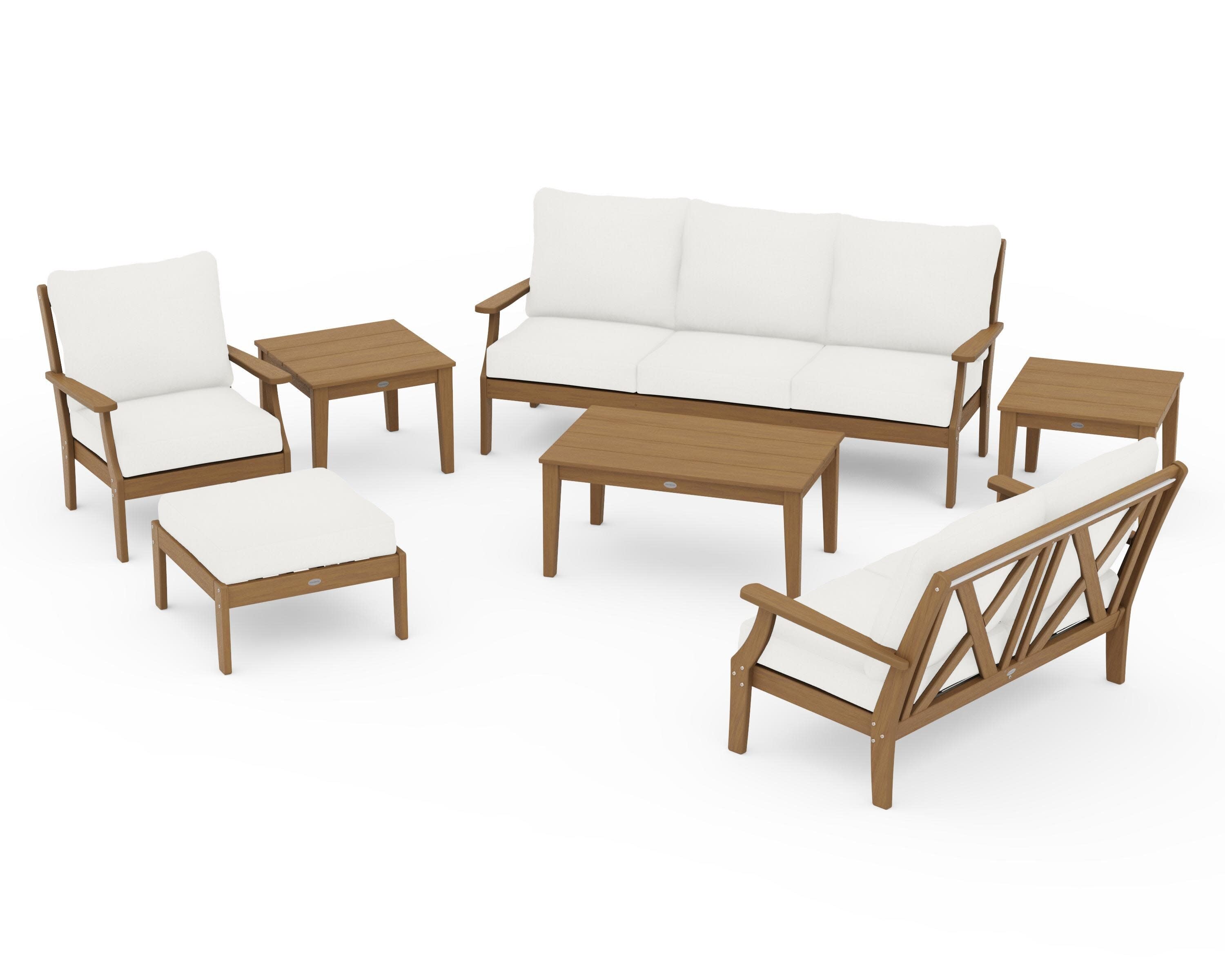 Braxton 7-Piece Deep Seating Set in Natural / Natural Linen