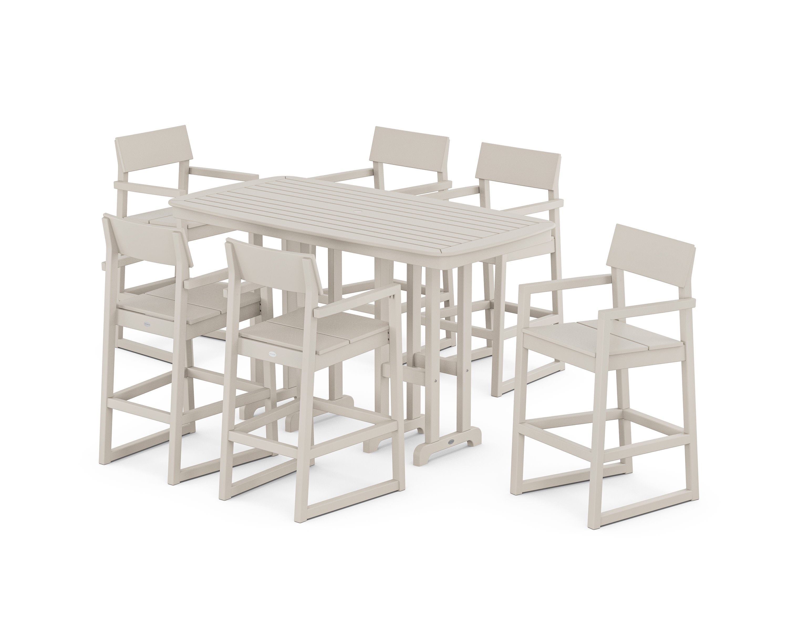 EDGE Arm Chair 7-Piece Bar Set in Sand