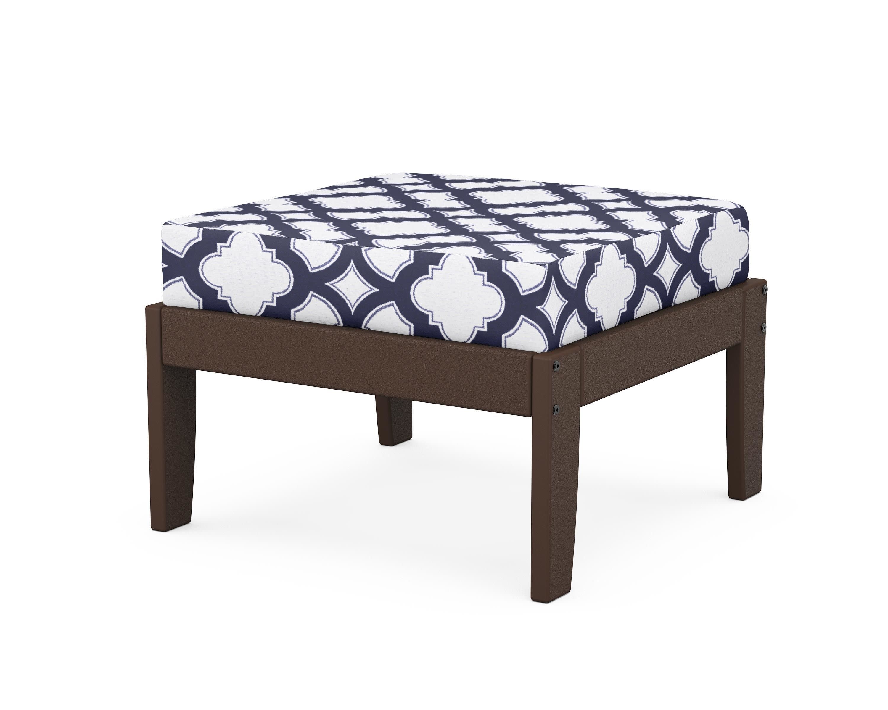 Modular Ottoman - Classic in Mahogany / Trellis Navy