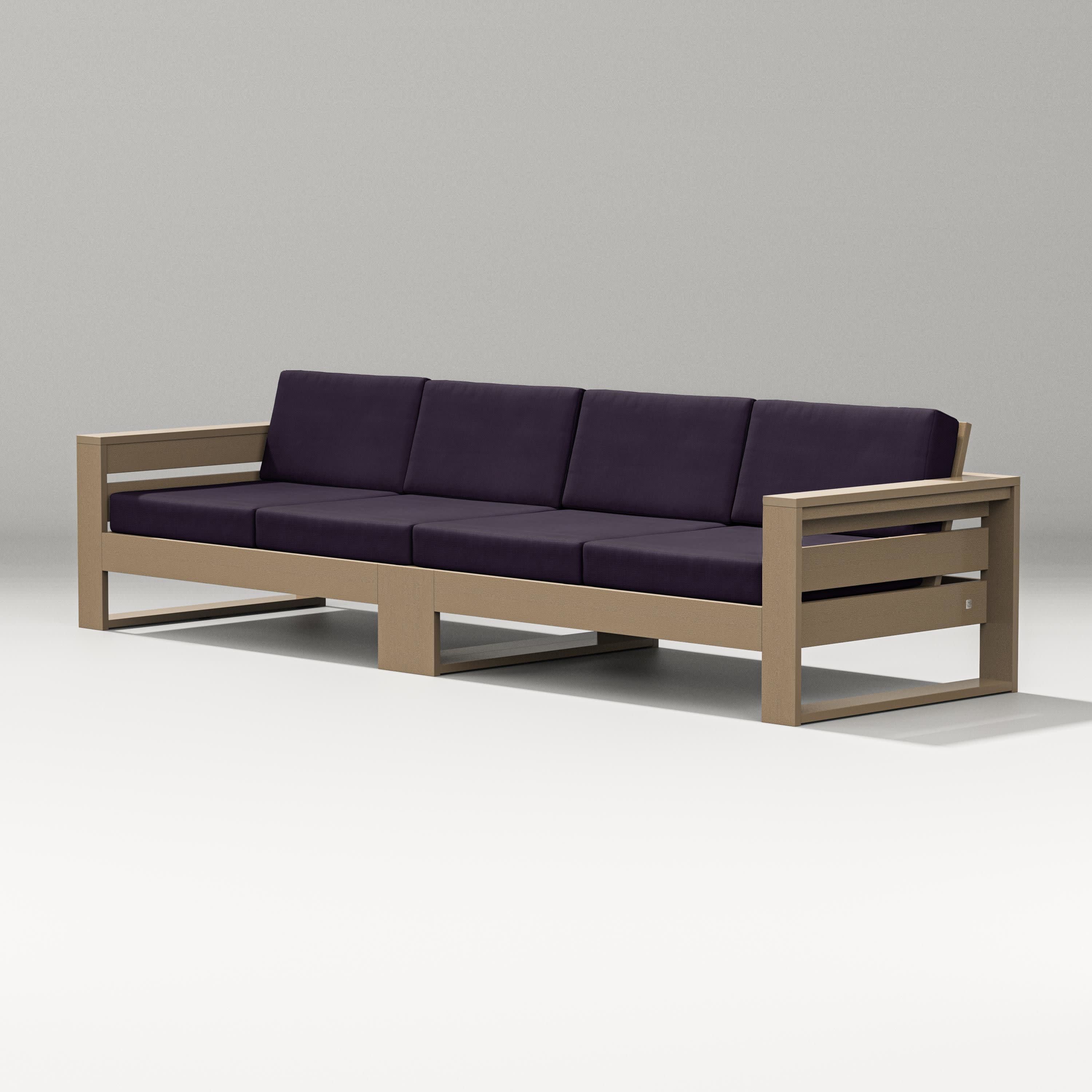 Latitude Straight Sectional in Vintage Sahara / Navy Linen