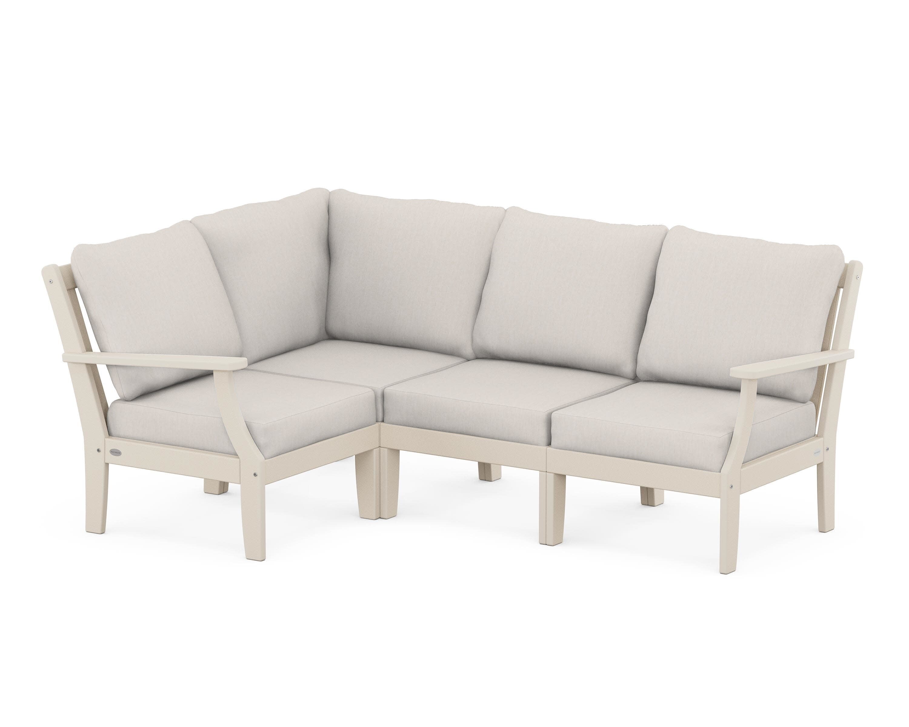 Braxton Modular 4-Piece Deep Seating Set in Sand / Cast Ash