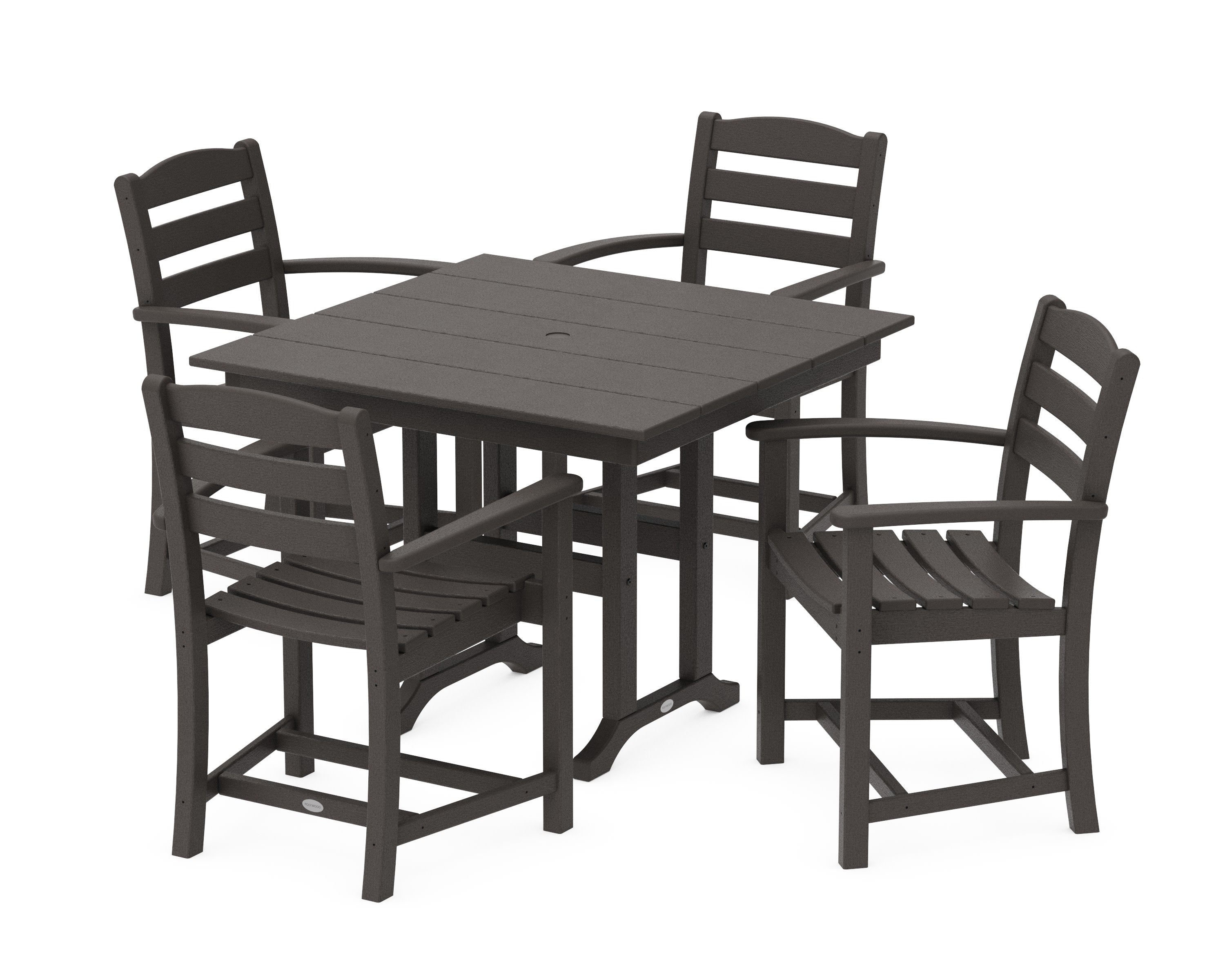 La Casa Caf 5-Piece Farmhouse Dining Set in Vintage Coffee