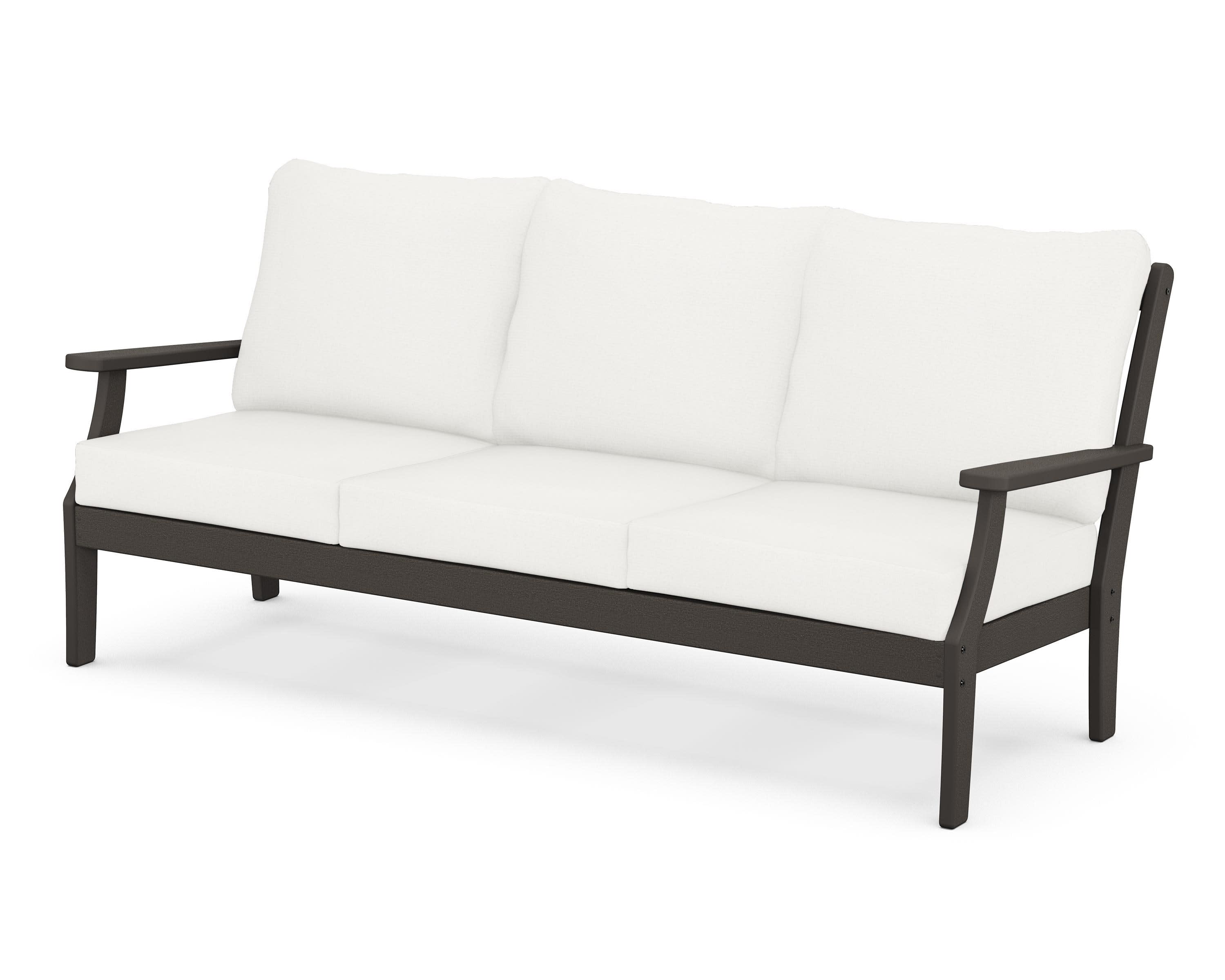 Braxton Deep Seating Sofa in Vintage Coffee / Natural Linen