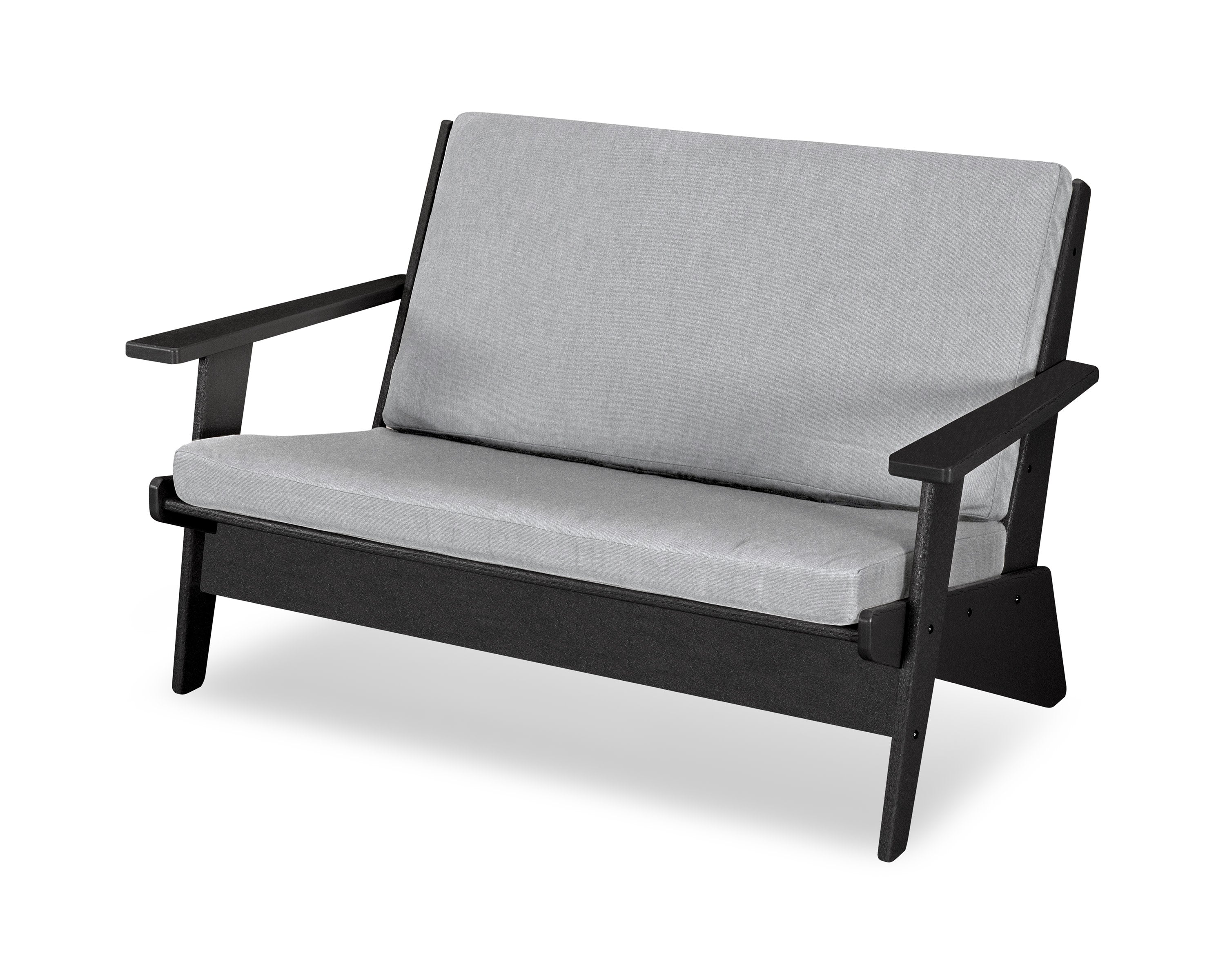 Riviera Modern Lounge Loveseat in Black / Granite