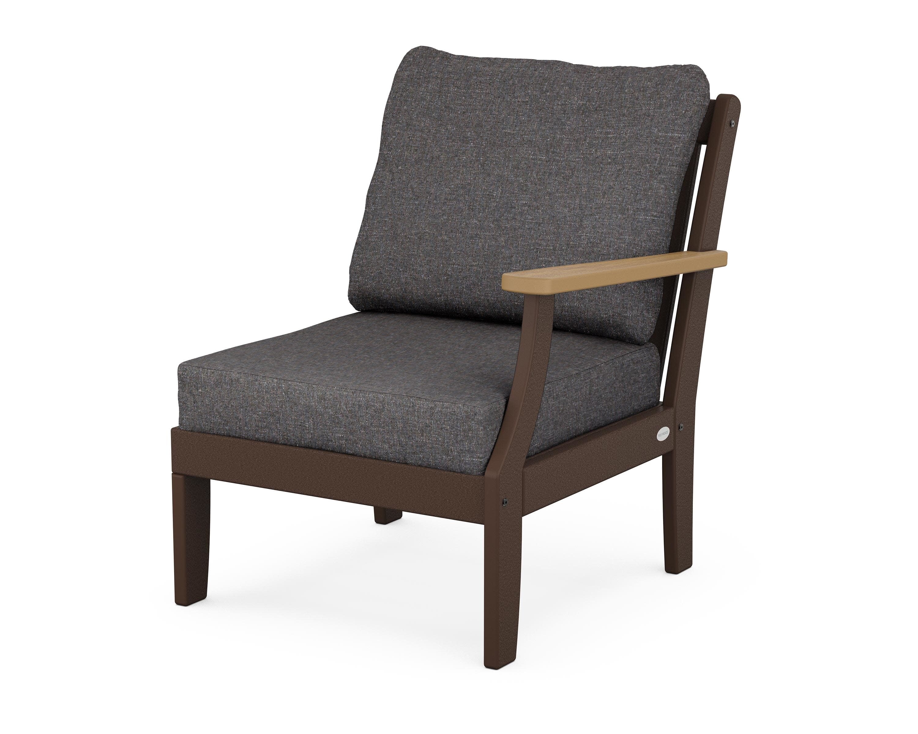 Braxton Modular Right Arm Chair in Mahogany / Natural / Ash Charcoal