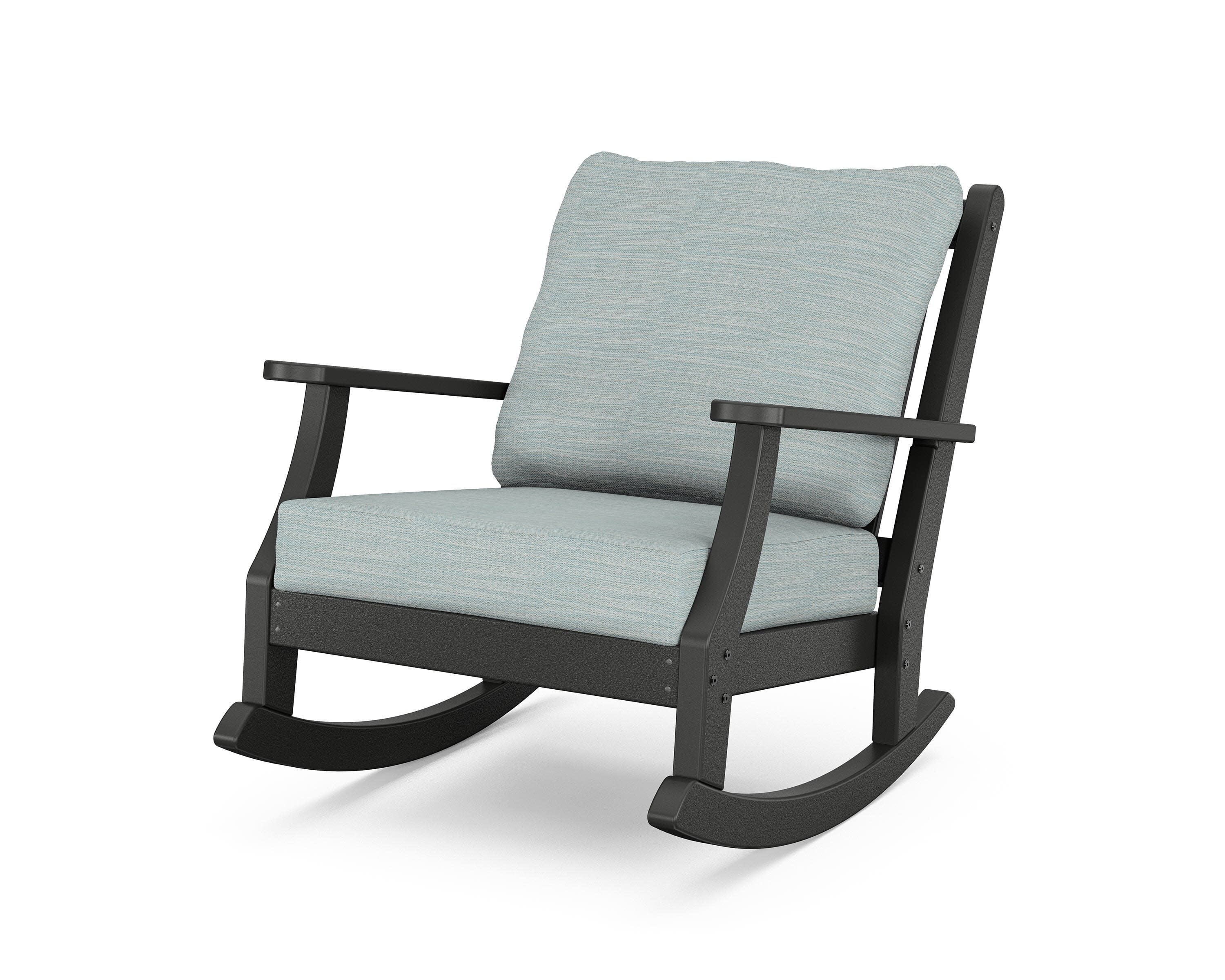 Wovendale Deep Seating Rocking Chair in Black / Soothe Mist