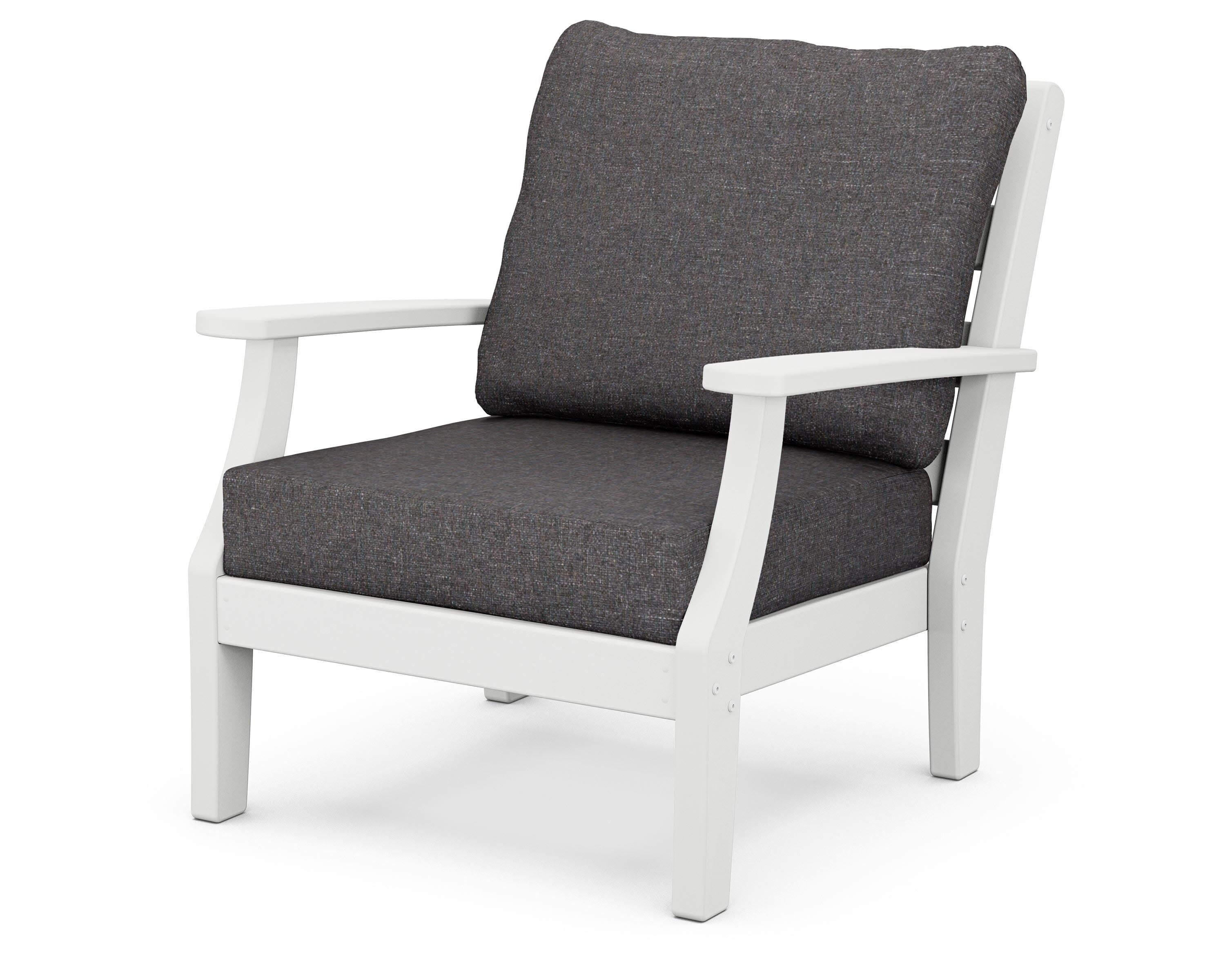 Chesapeake Deep Seating Chair in White / Ash Charcoal