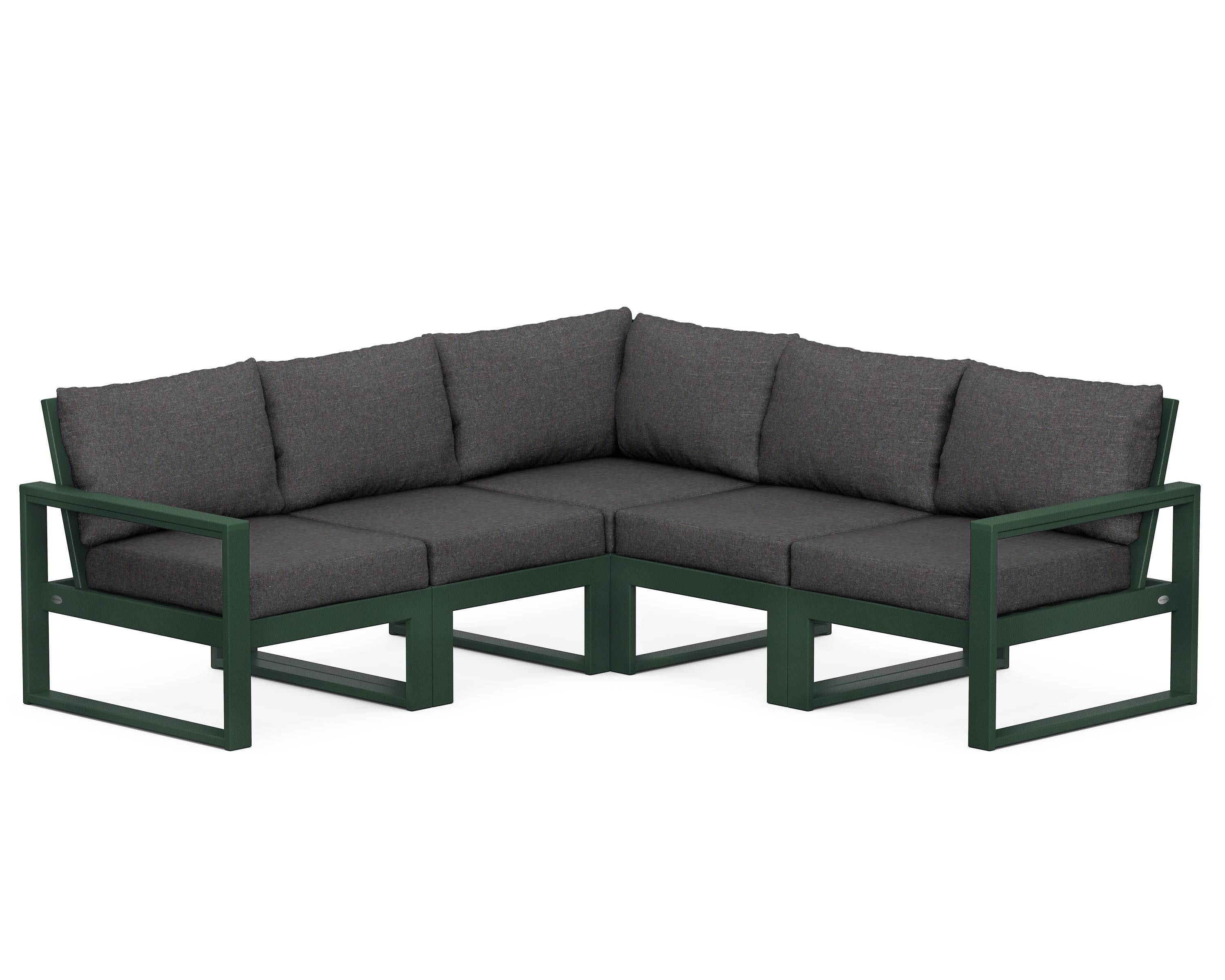 EDGE 5-Piece Modular Deep Seating Set in Green / Ash Charcoal