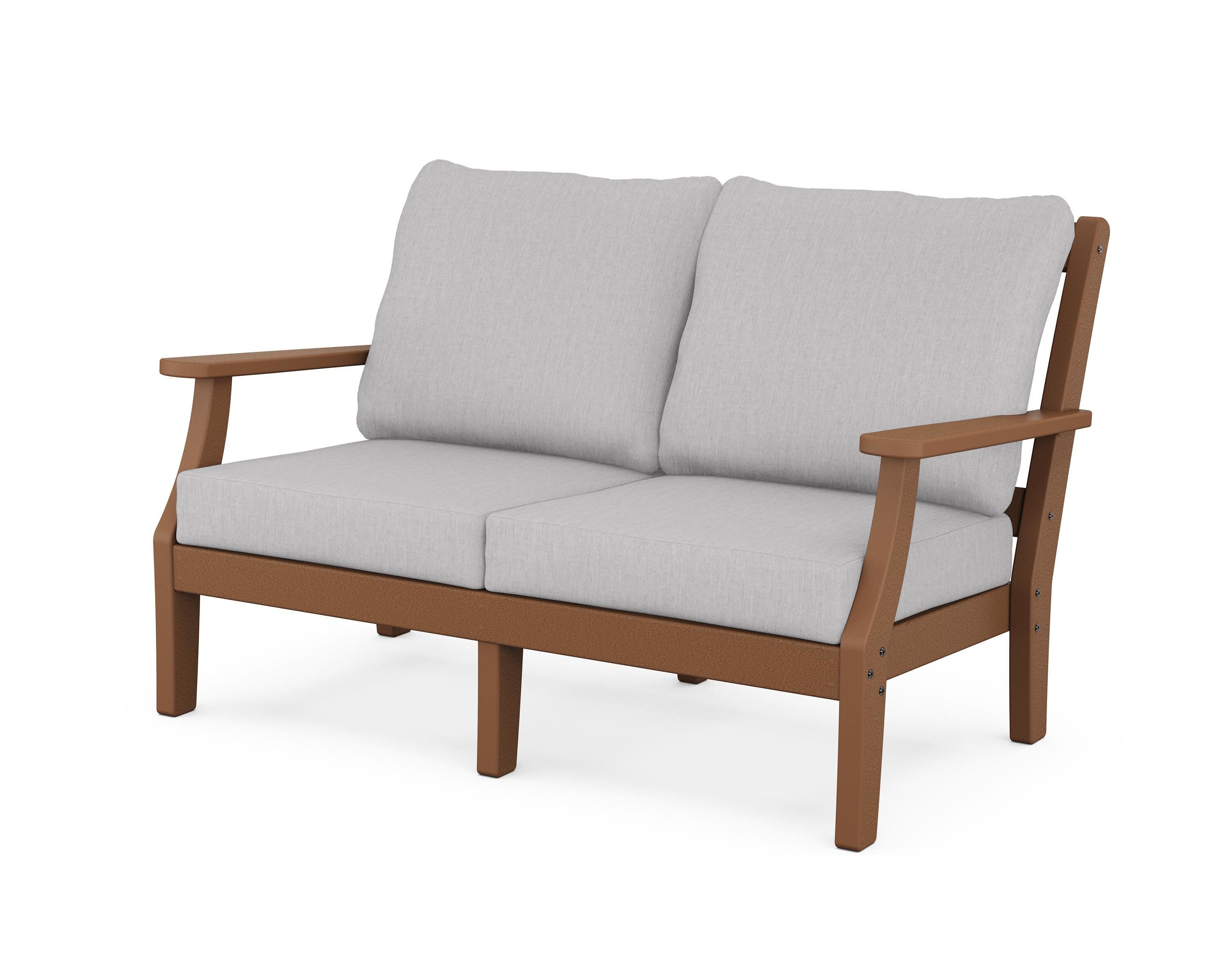 Chinoiserie Deep Seating Loveseat in Teak / Granite