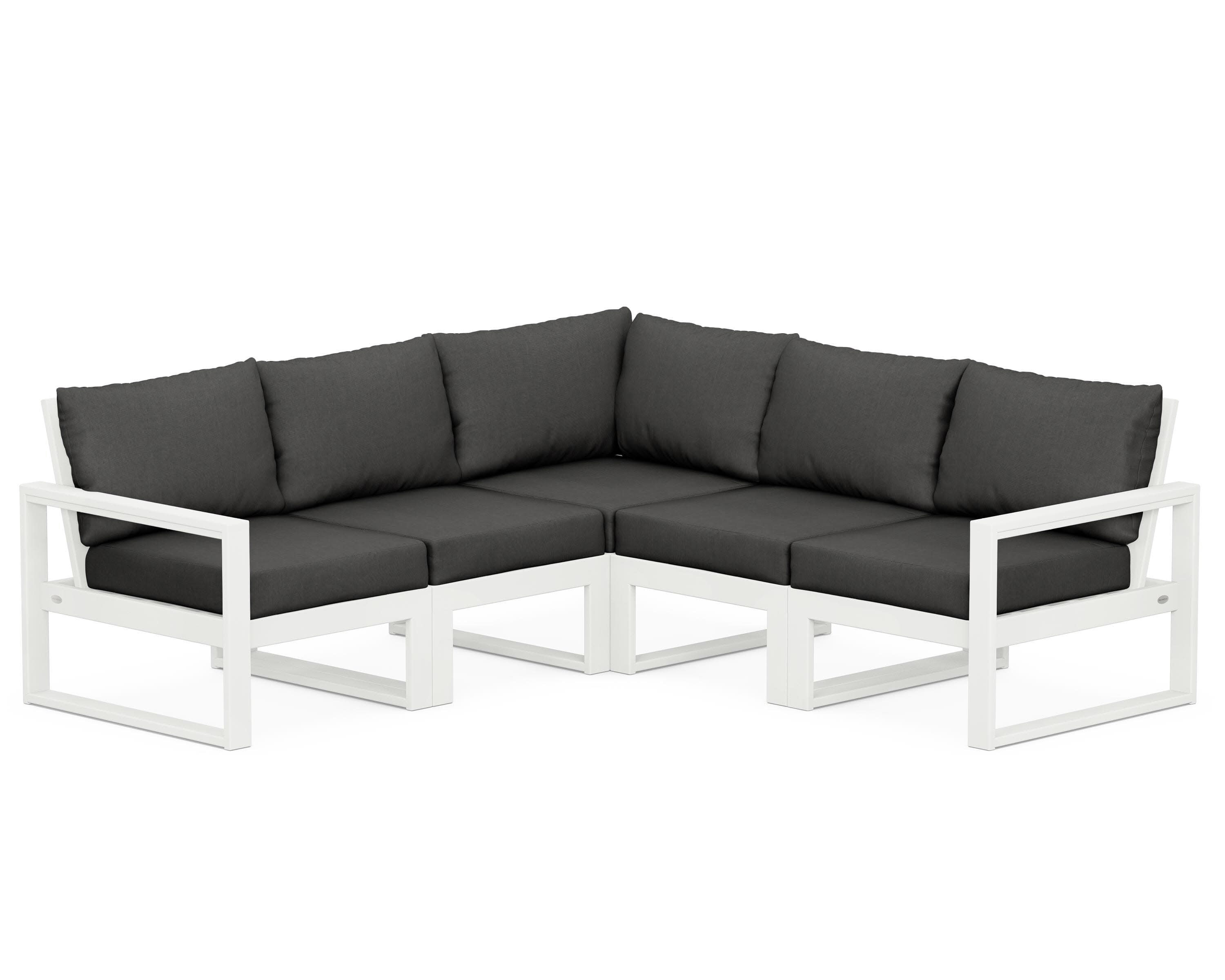 EDGE 5-Piece Modular Deep Seating Set in Vintage White / Spectrum Carbon