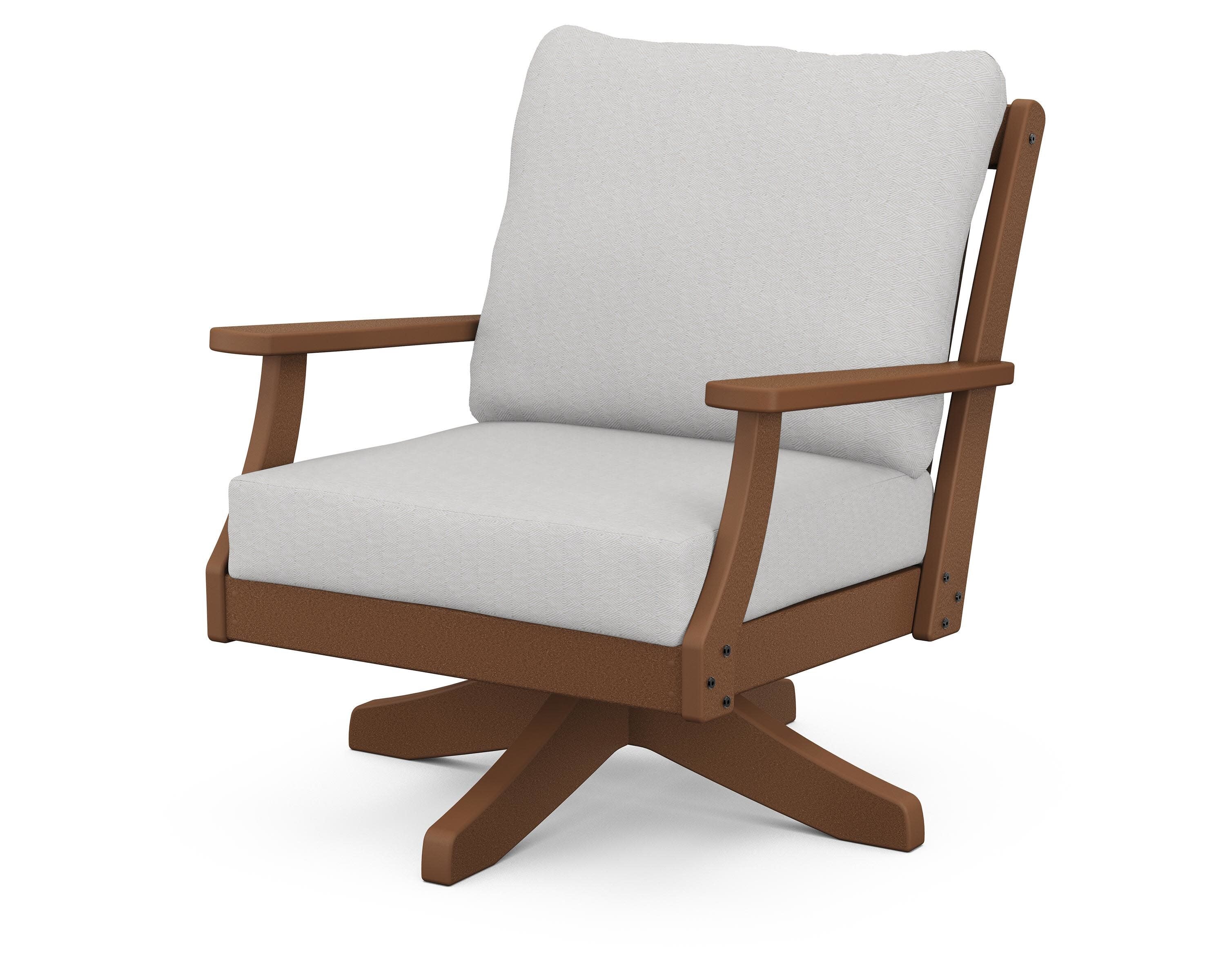 Braxton Deep Seating Swivel Chair in Teak / Diamond in the Rough