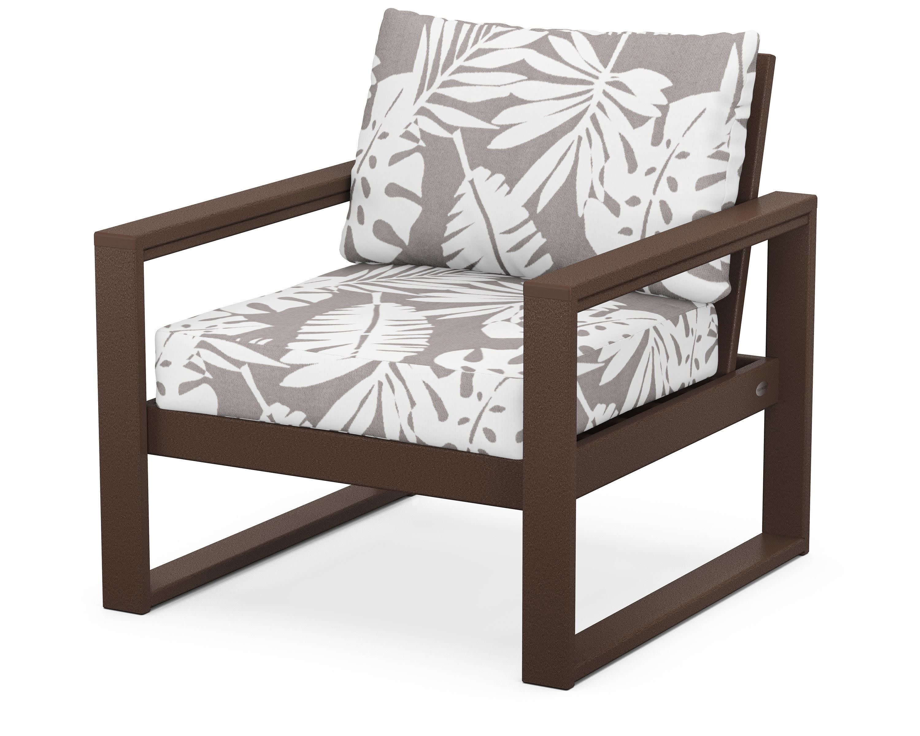 EDGE Club Chair in Mahogany / Leaf Grey Mist