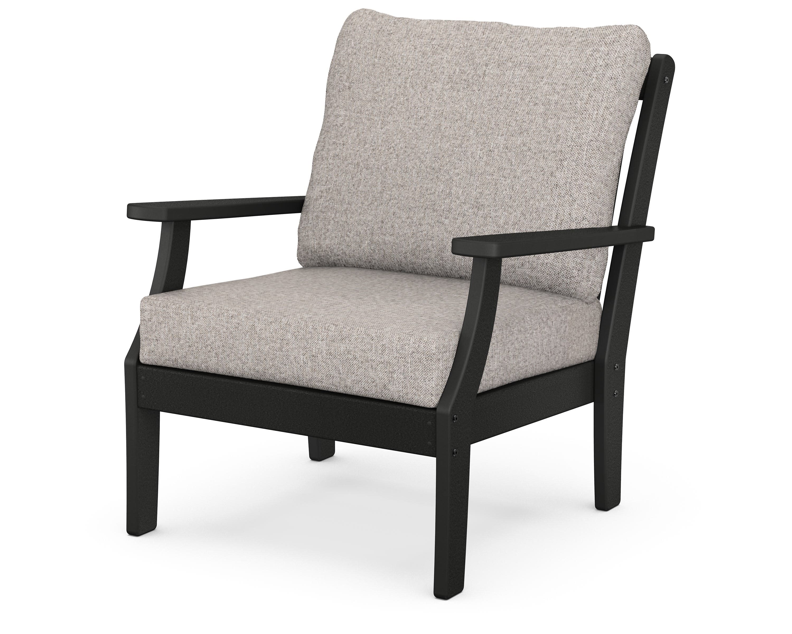 Braxton Deep Seating Chair in Black / Weathered Tweed