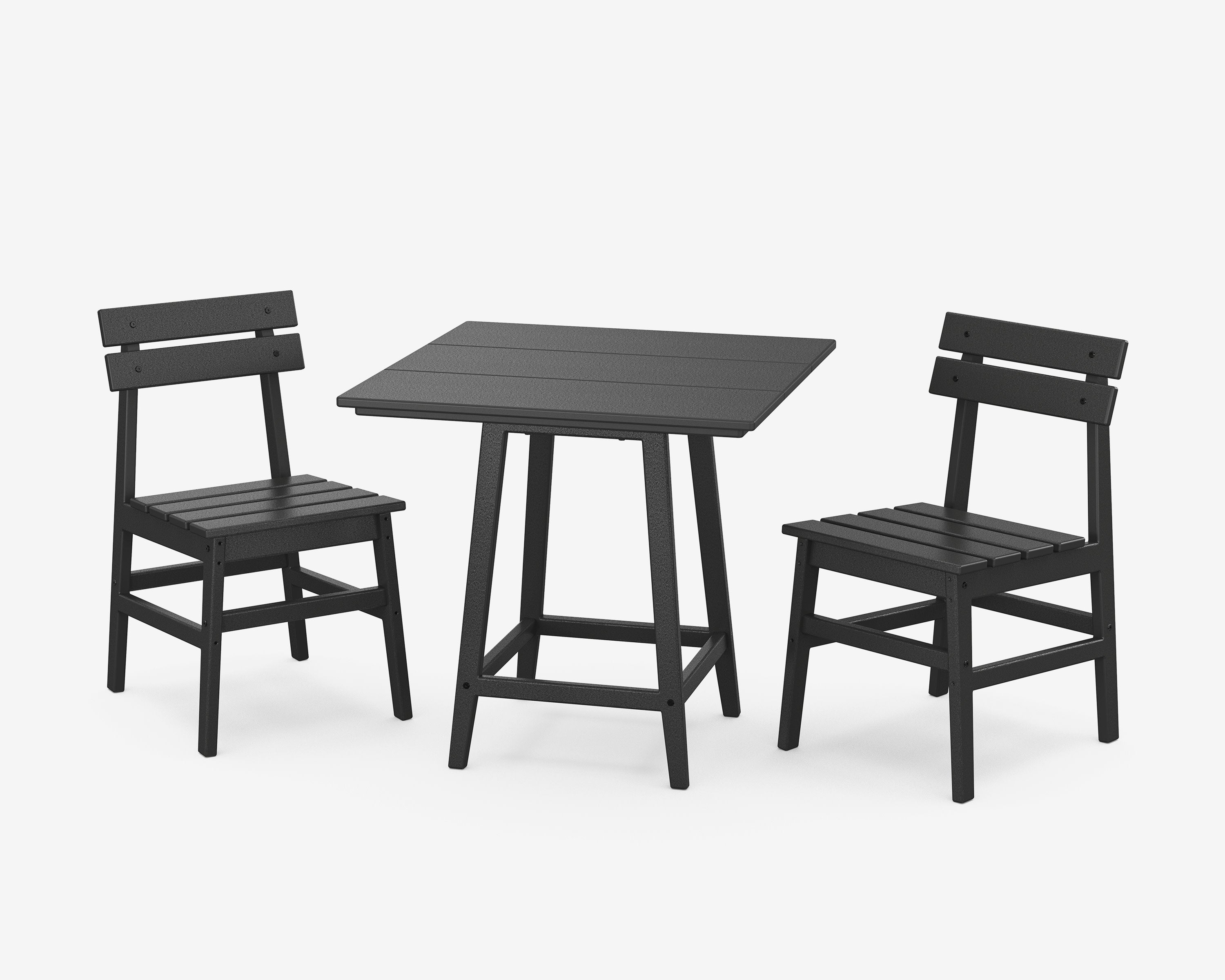 Modern Studio Plaza Chair 3-Piece Bistro Dining Set in Black