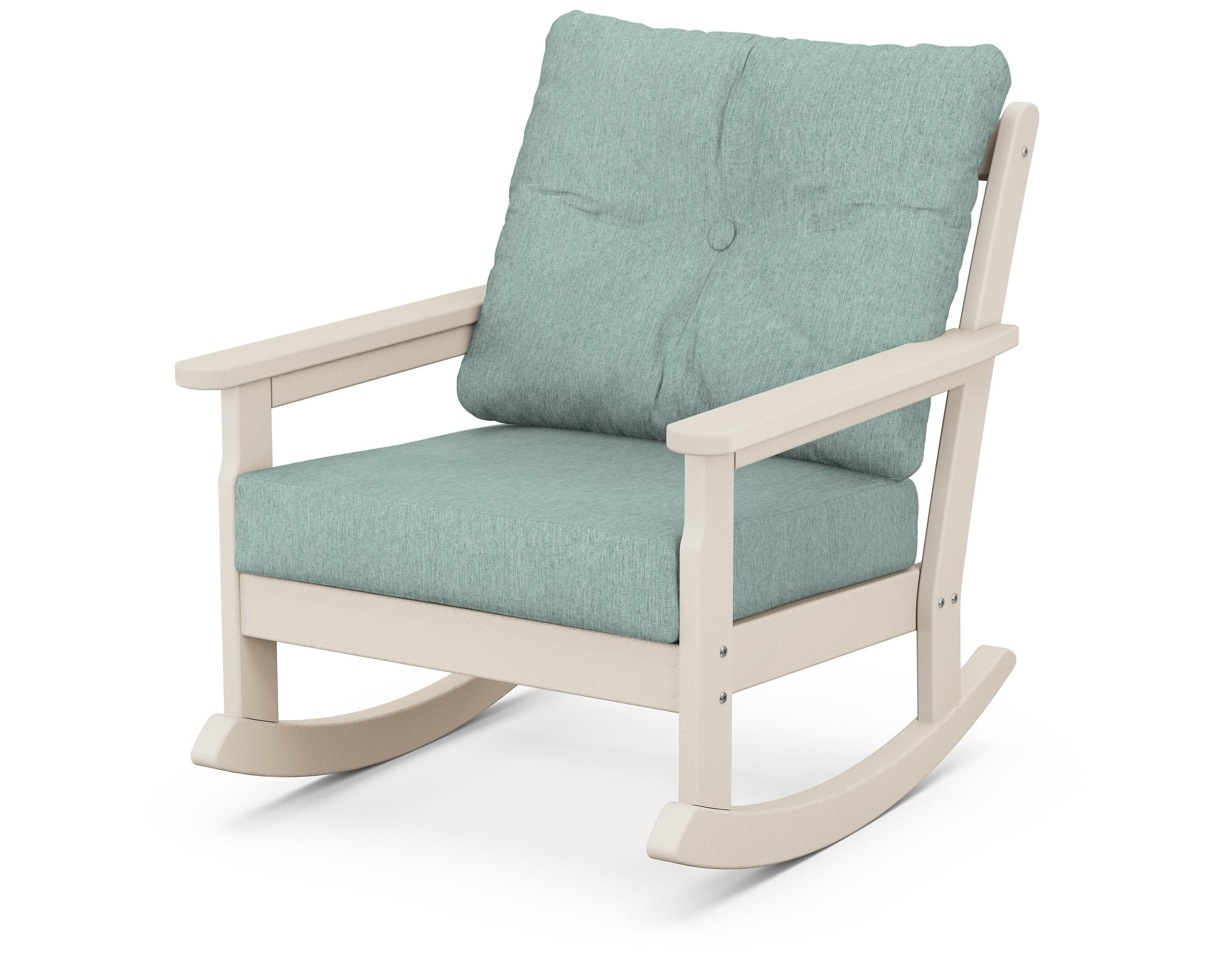 Vineyard Deep Seating Rocking Chair in Sand / Glacier Spa