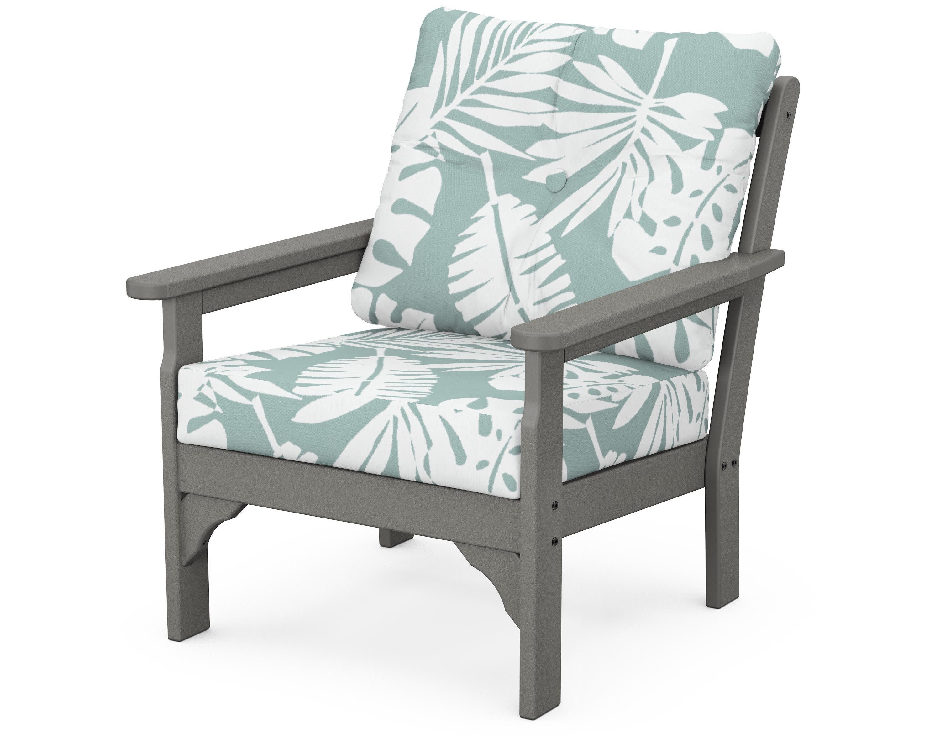 Vineyard Deep Seating Chair in Slate Grey / Leaf Glacier Spa