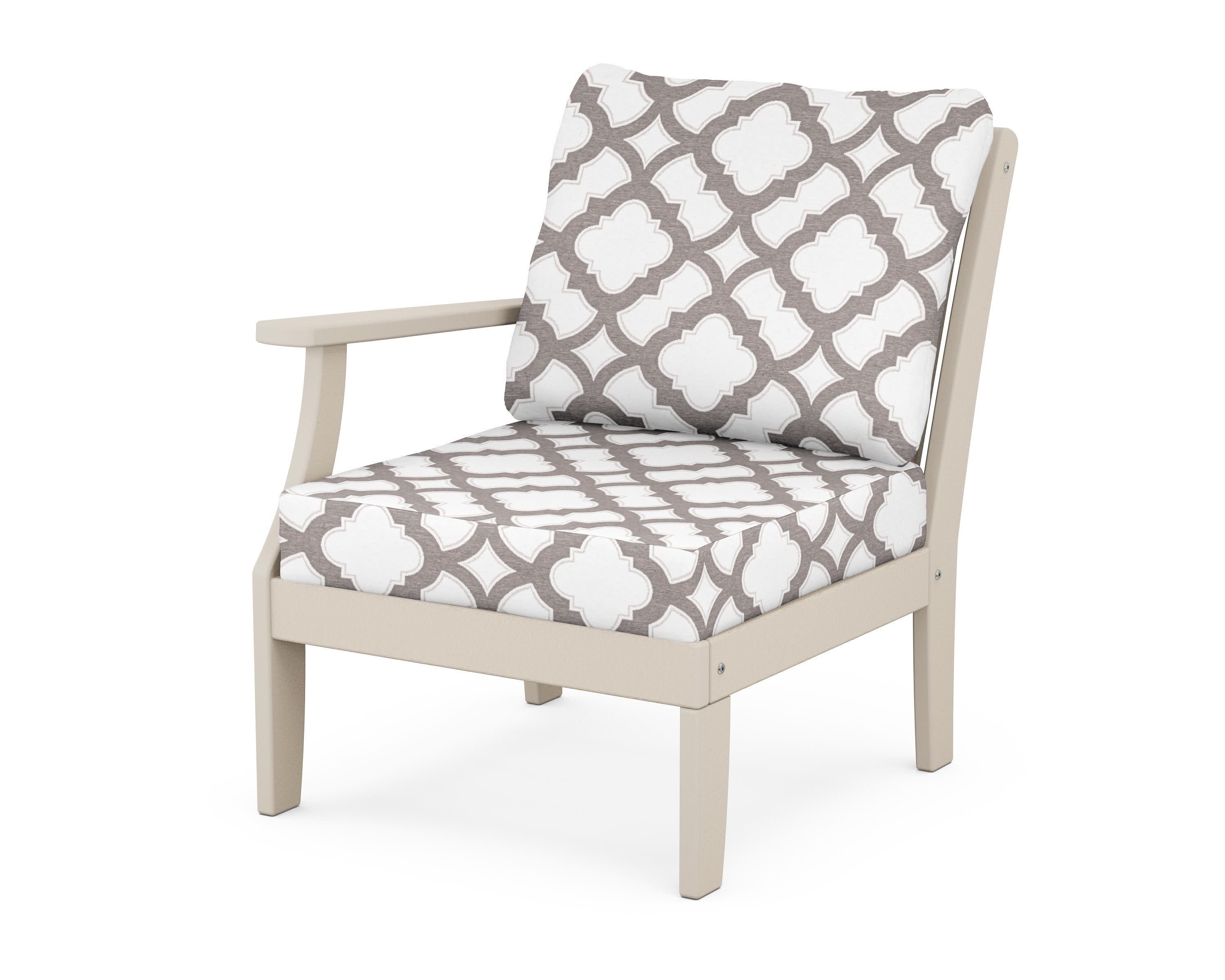 Braxton Modular Left Arm Chair in Sand / Trellis Grey Mist