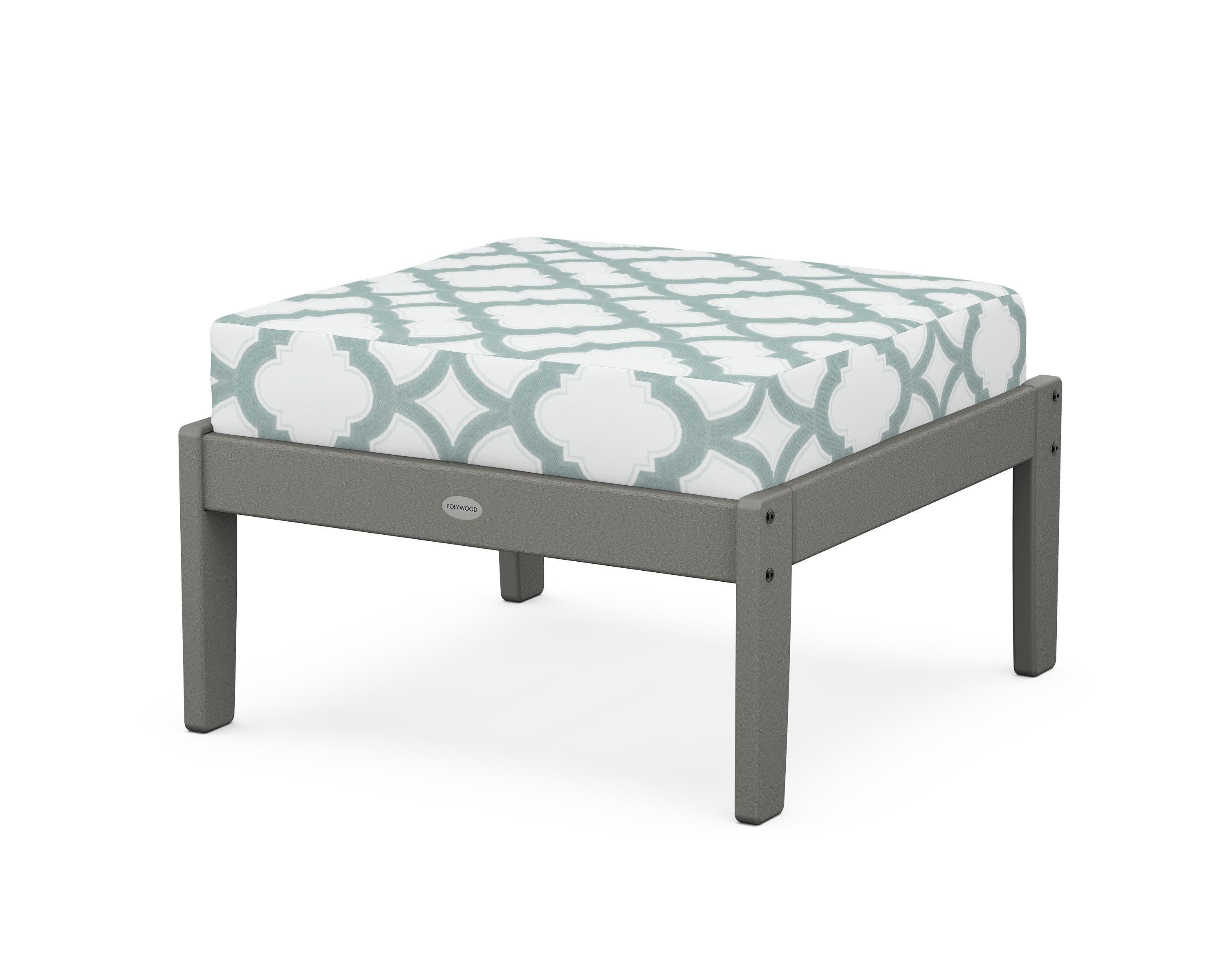 Braxton Deep Seating Ottoman in Slate Grey / Trellis Glacier Spa