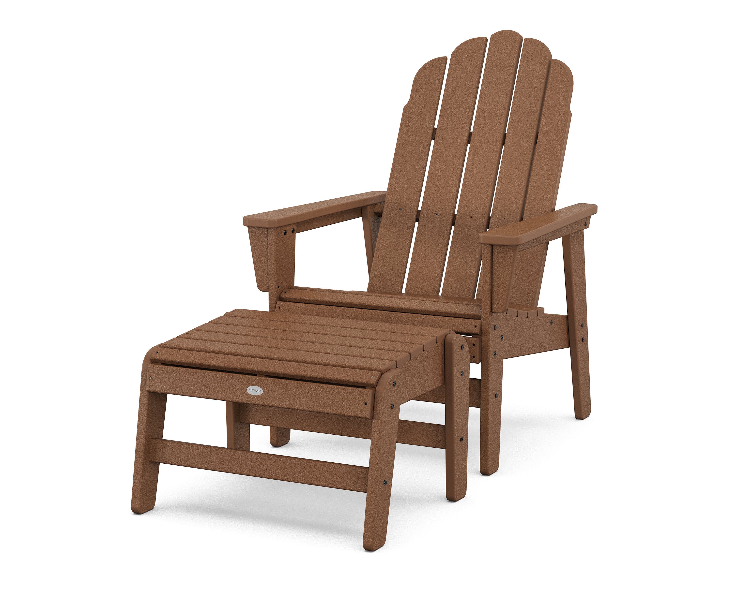 Vineyard Grand Upright Adirondack Chair with Ottoman in Teak
