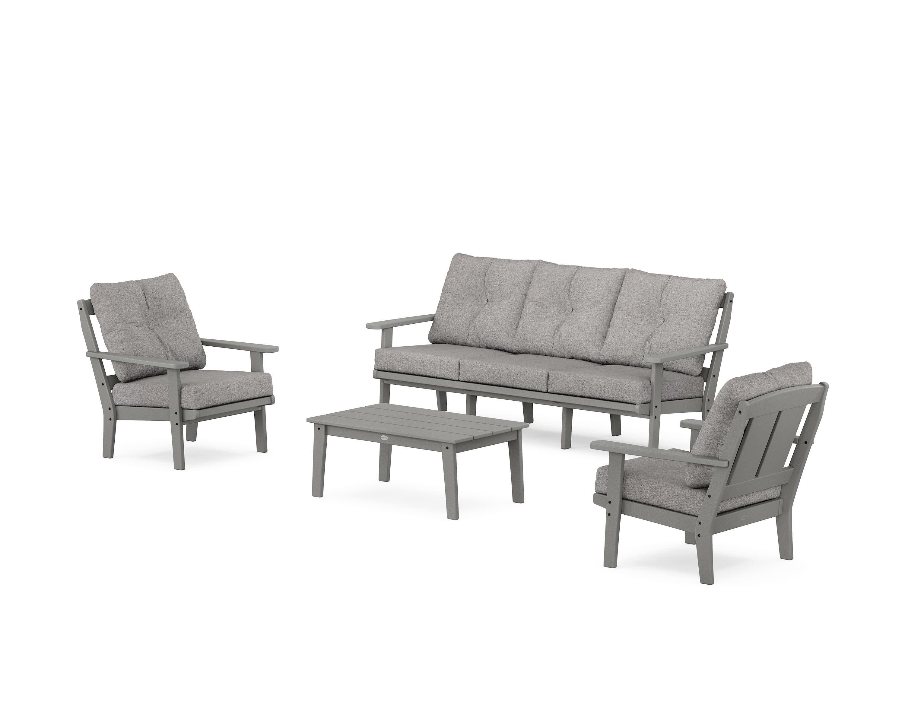Mission 4-Piece Deep Seating Set with Sofa in Slate Grey / Grey Mist
