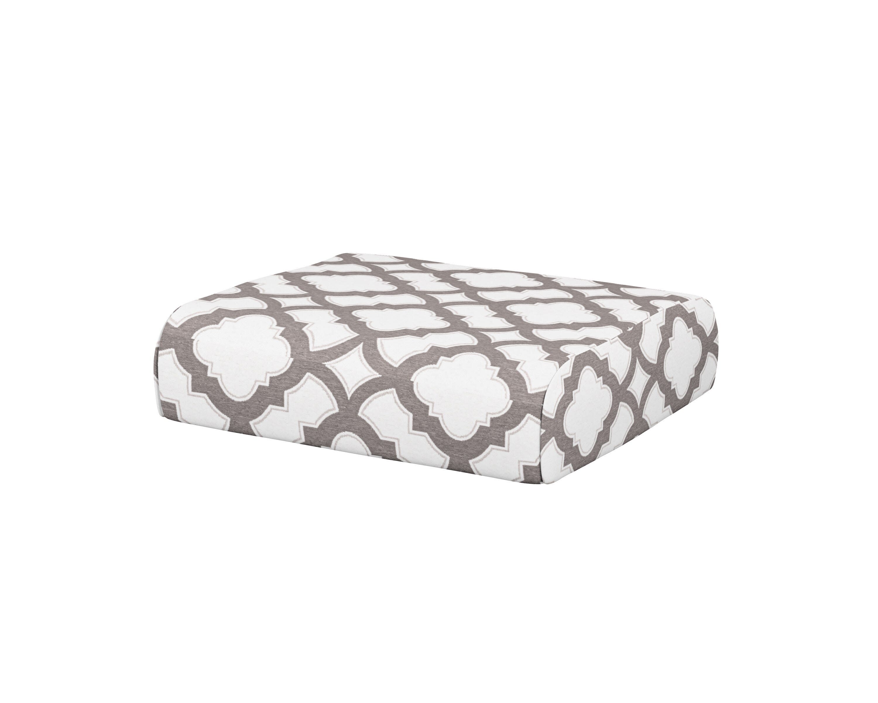 Club Ottoman Cushion in Trellis Grey Mist
