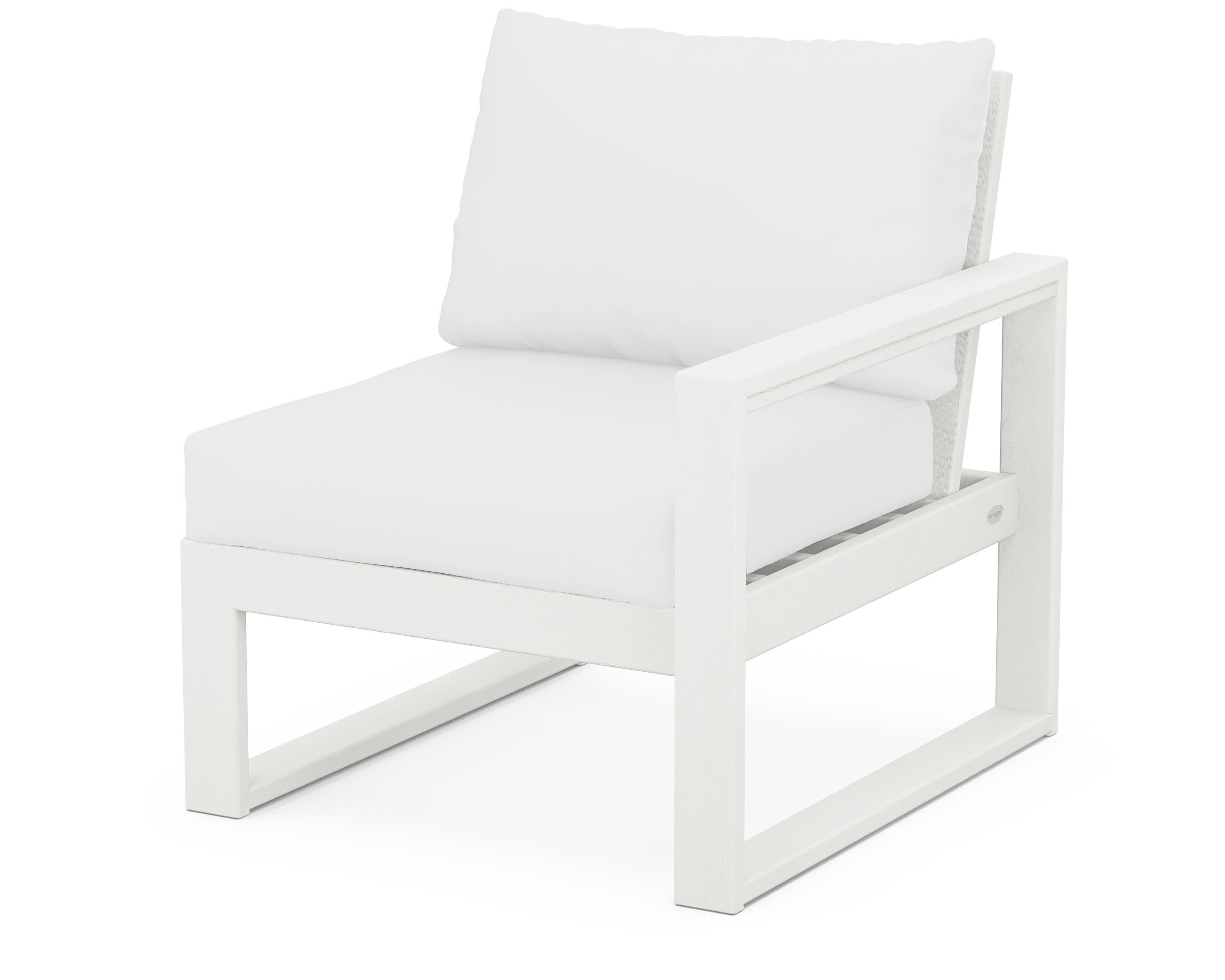 EDGE Modular Right Arm Chair in Vintage White / Natural
