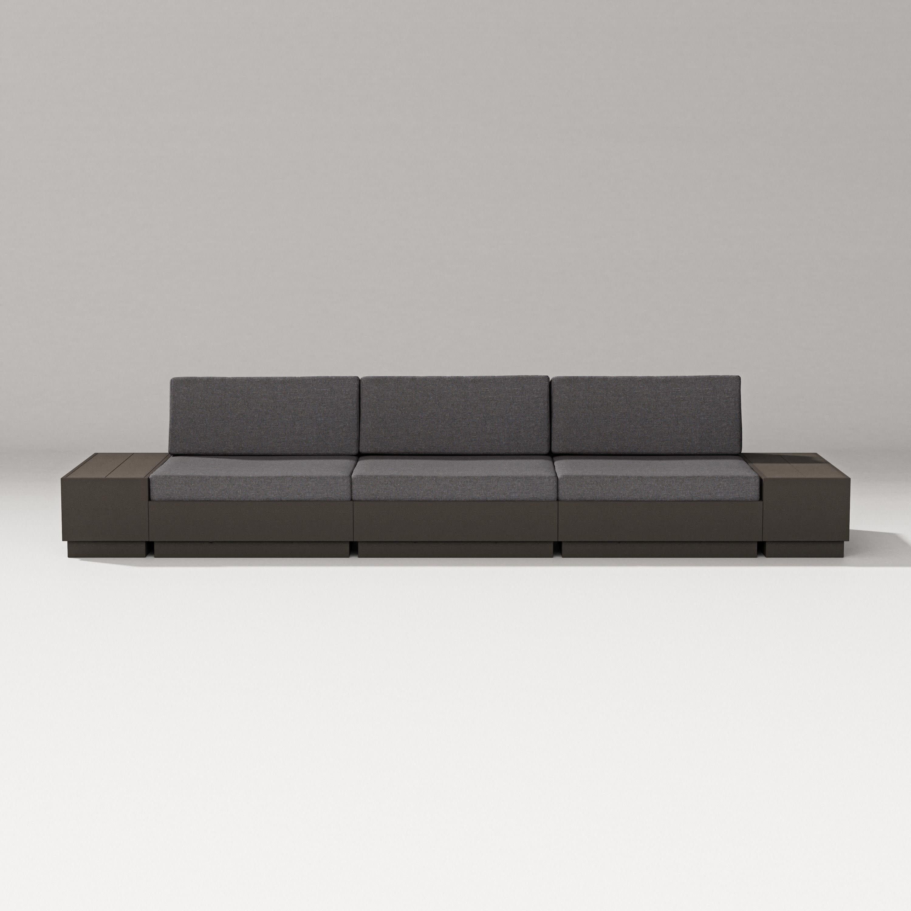 Elevate Straight Sectional in Vintage Coffee / Ash Charcoal