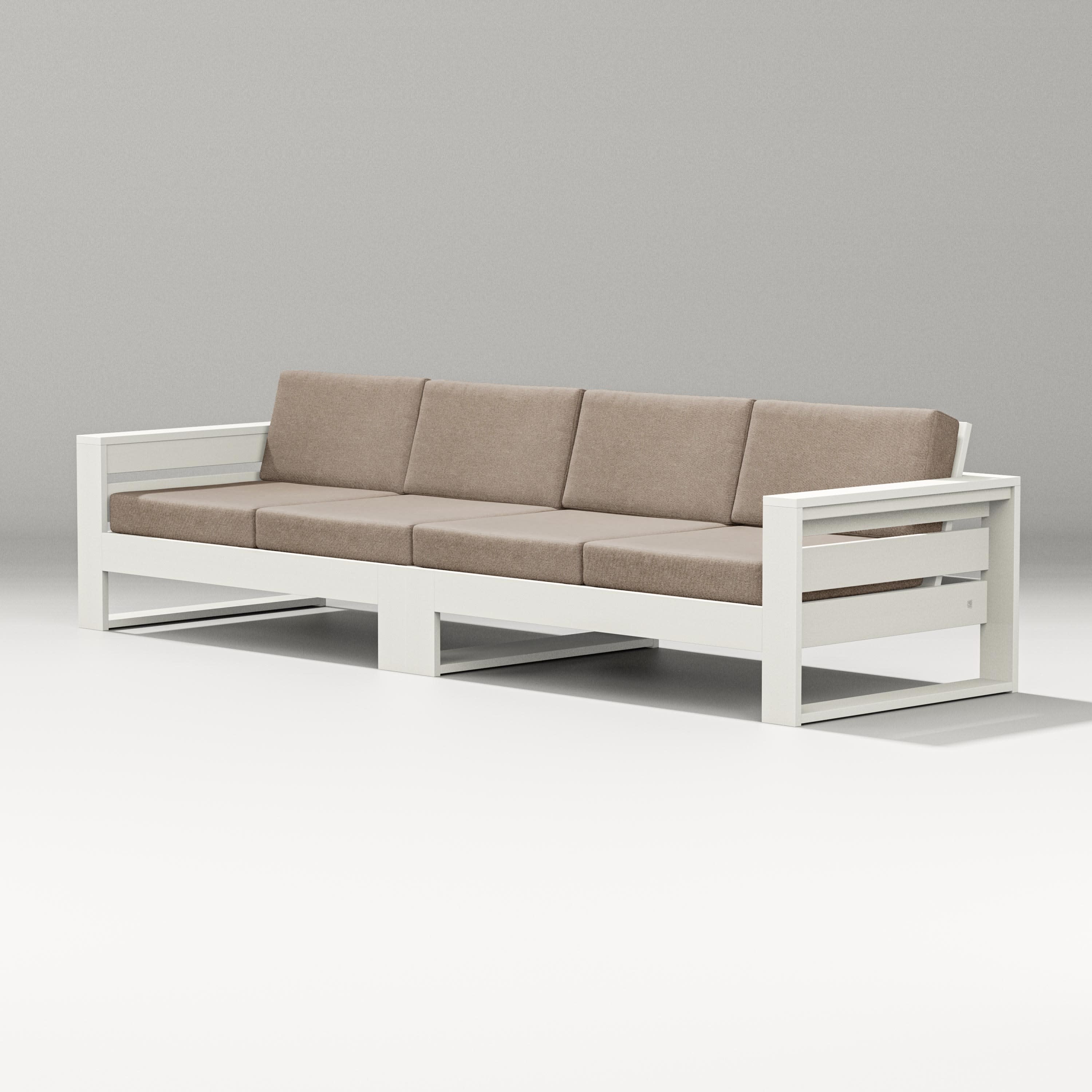 Latitude Straight Sectional in Vintage White / Spiced Burlap
