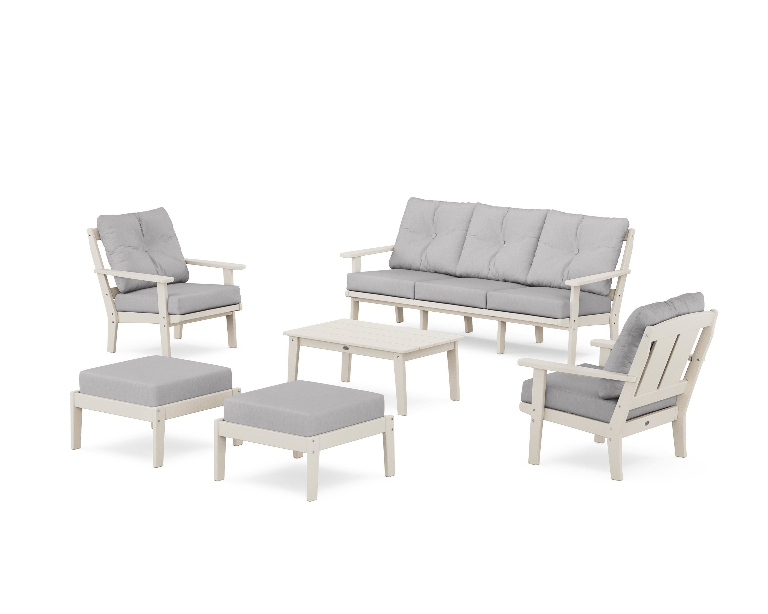 Mission 6-Piece Lounge Sofa Set in Sand / Granite