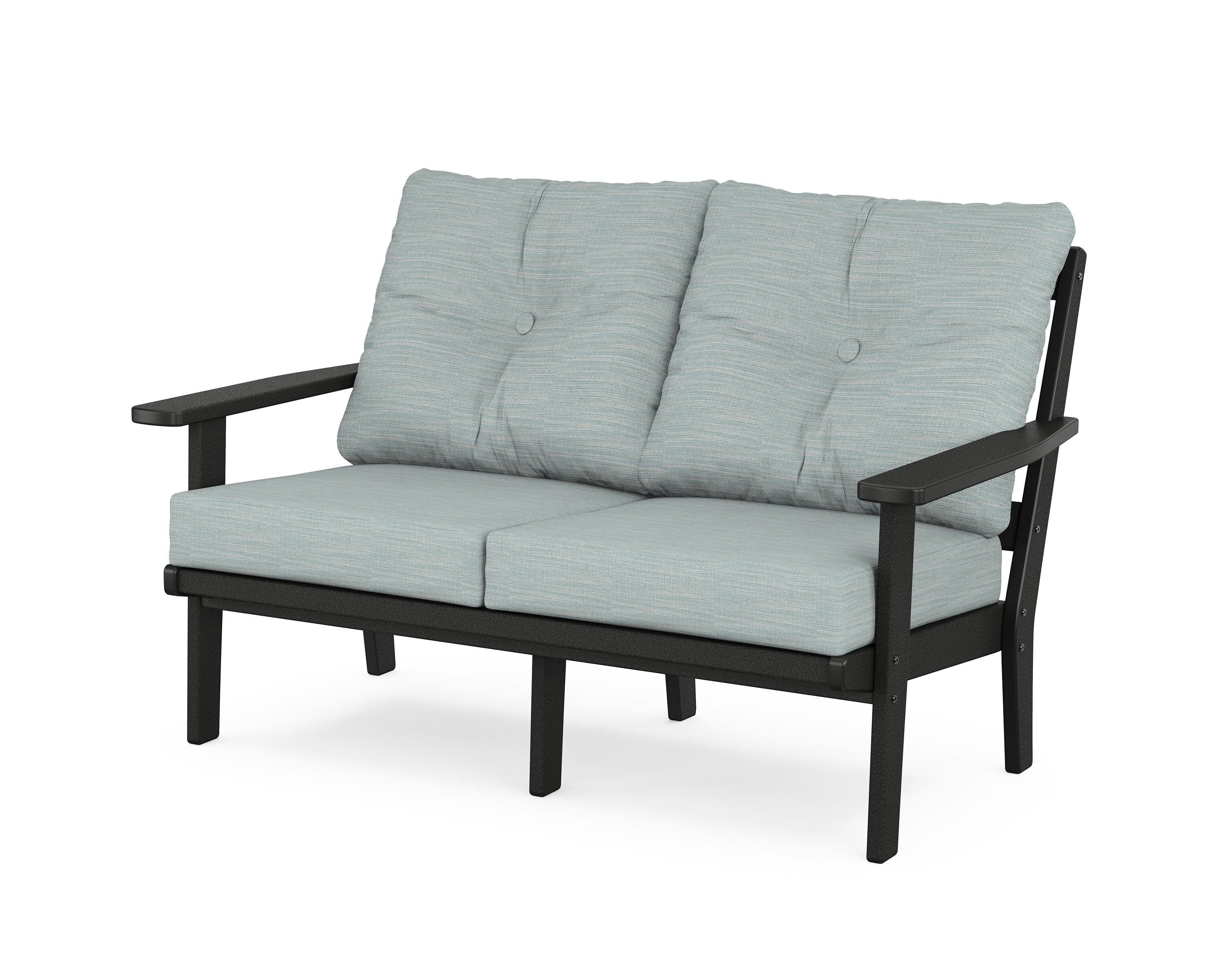 Oxford Deep SeatingLoveseat in Black / Soothe Mist