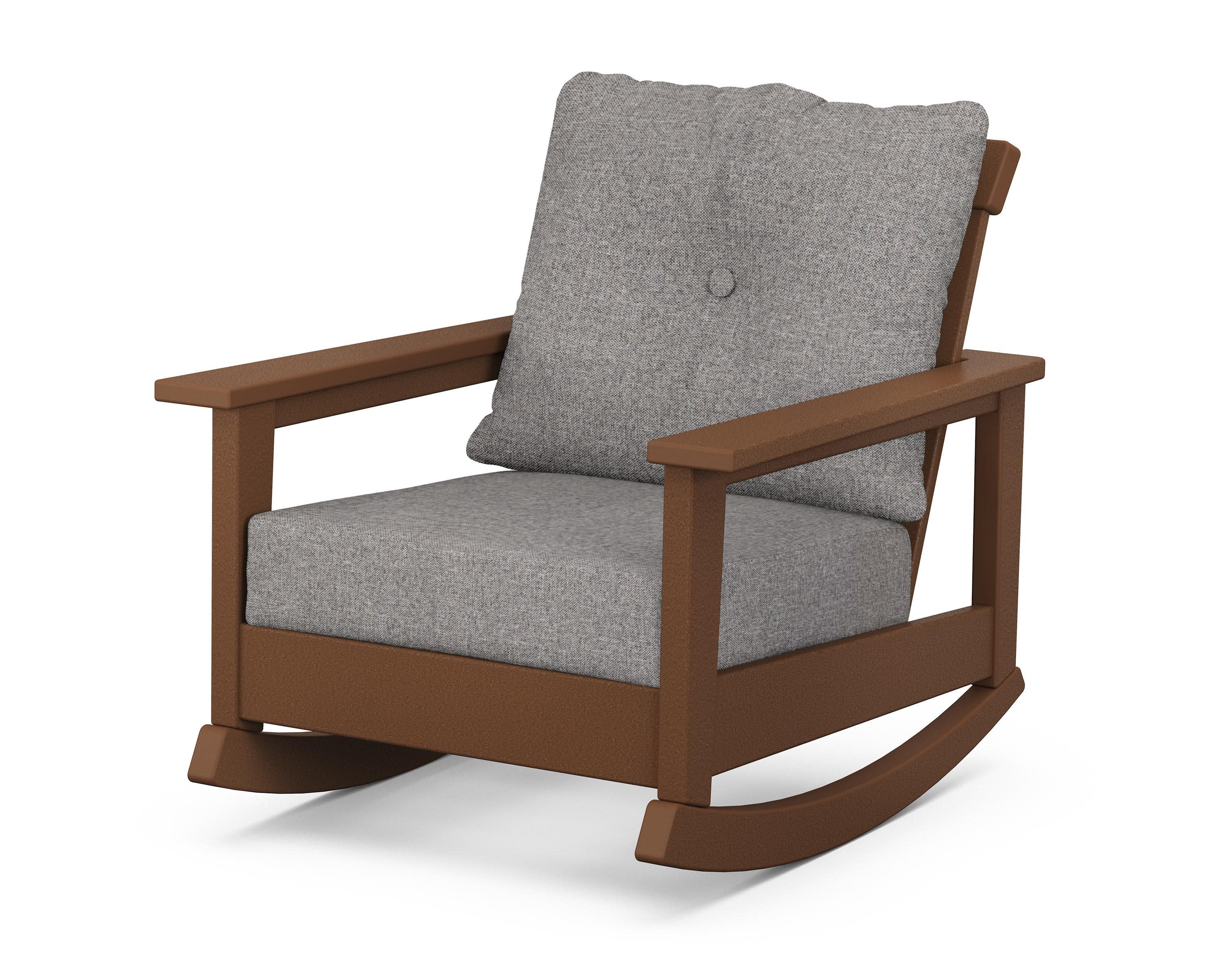 Prescott Deep Seating Rocking Chair in Teak / Grey Mist
