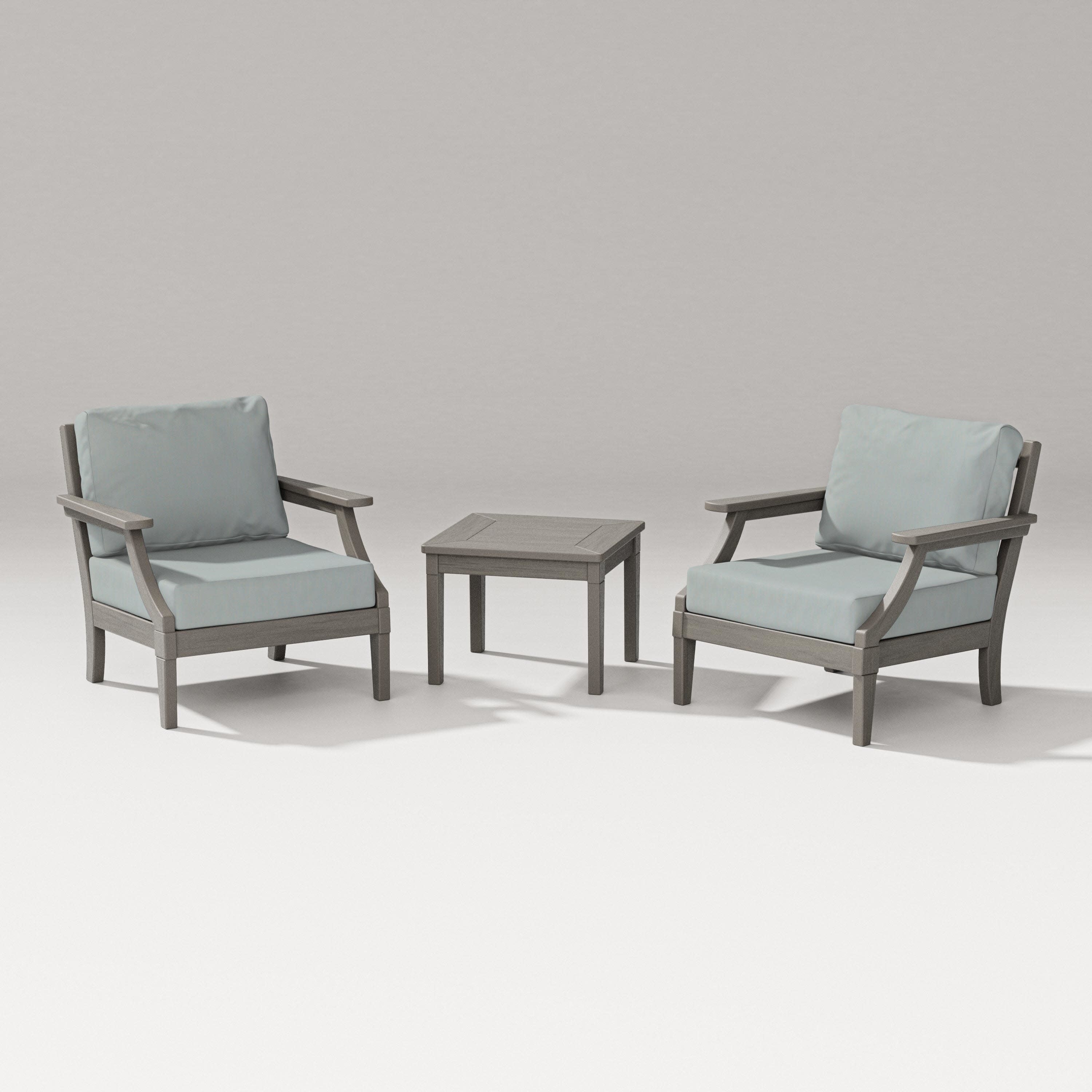 Estate 3-Piece Lounge Chair Set in Driftwood / Spa