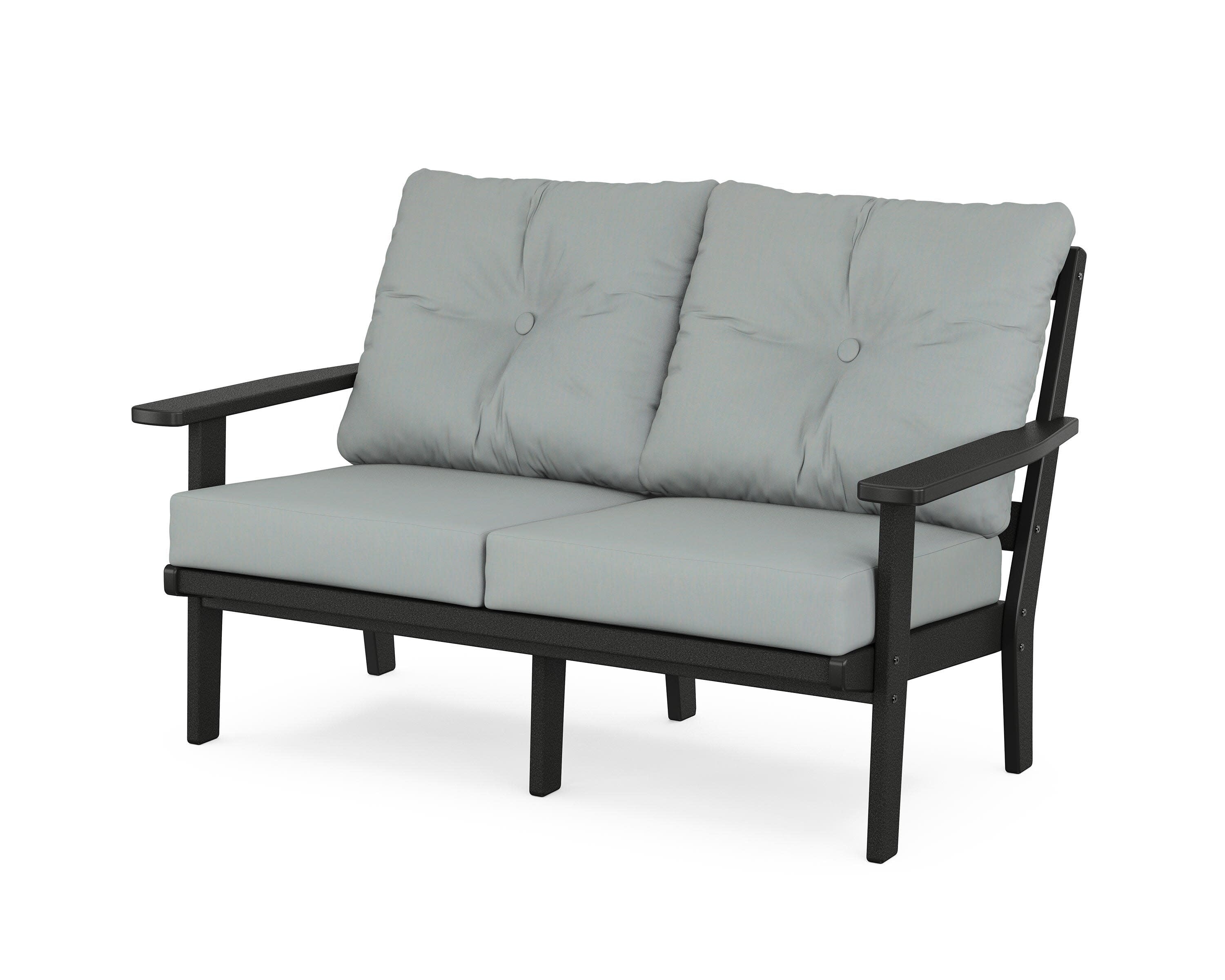 Oxford Deep SeatingLoveseat in Black / Spa