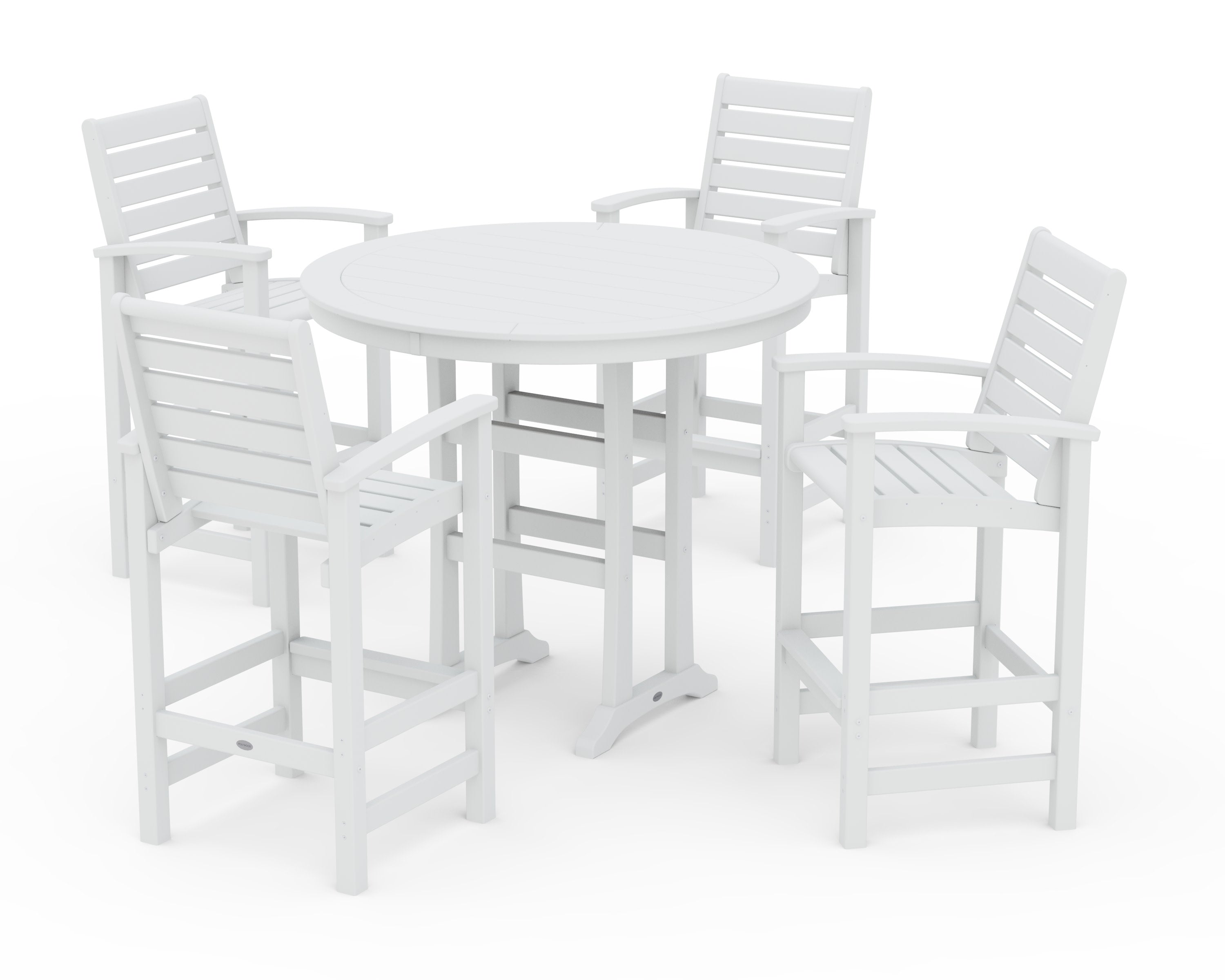 5 Piece Signature Bar Dining Set in White