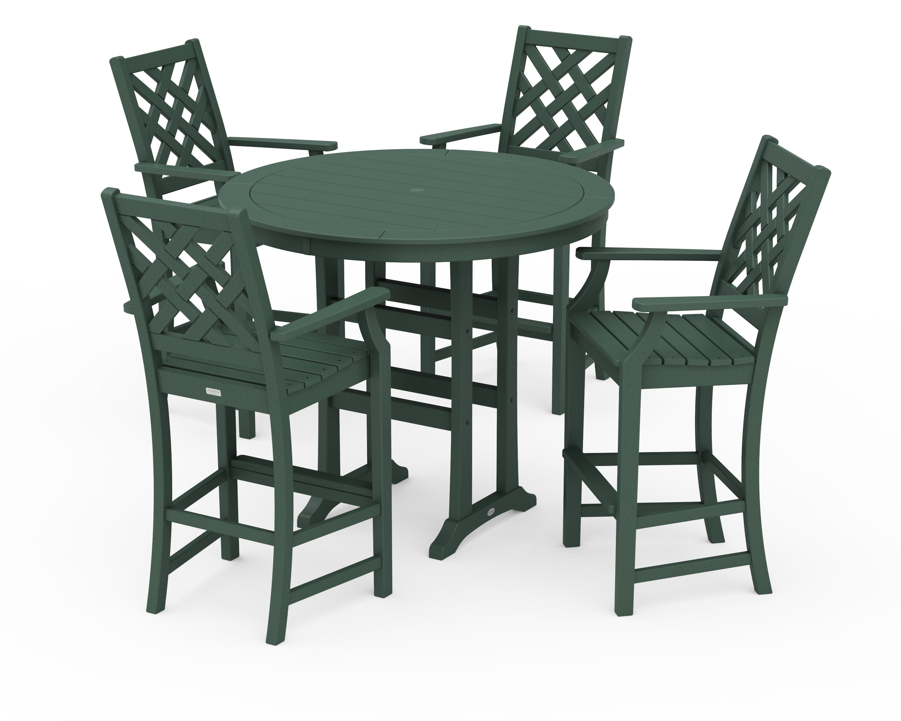 Wovendale 5-Piece Round Bar Set in Green