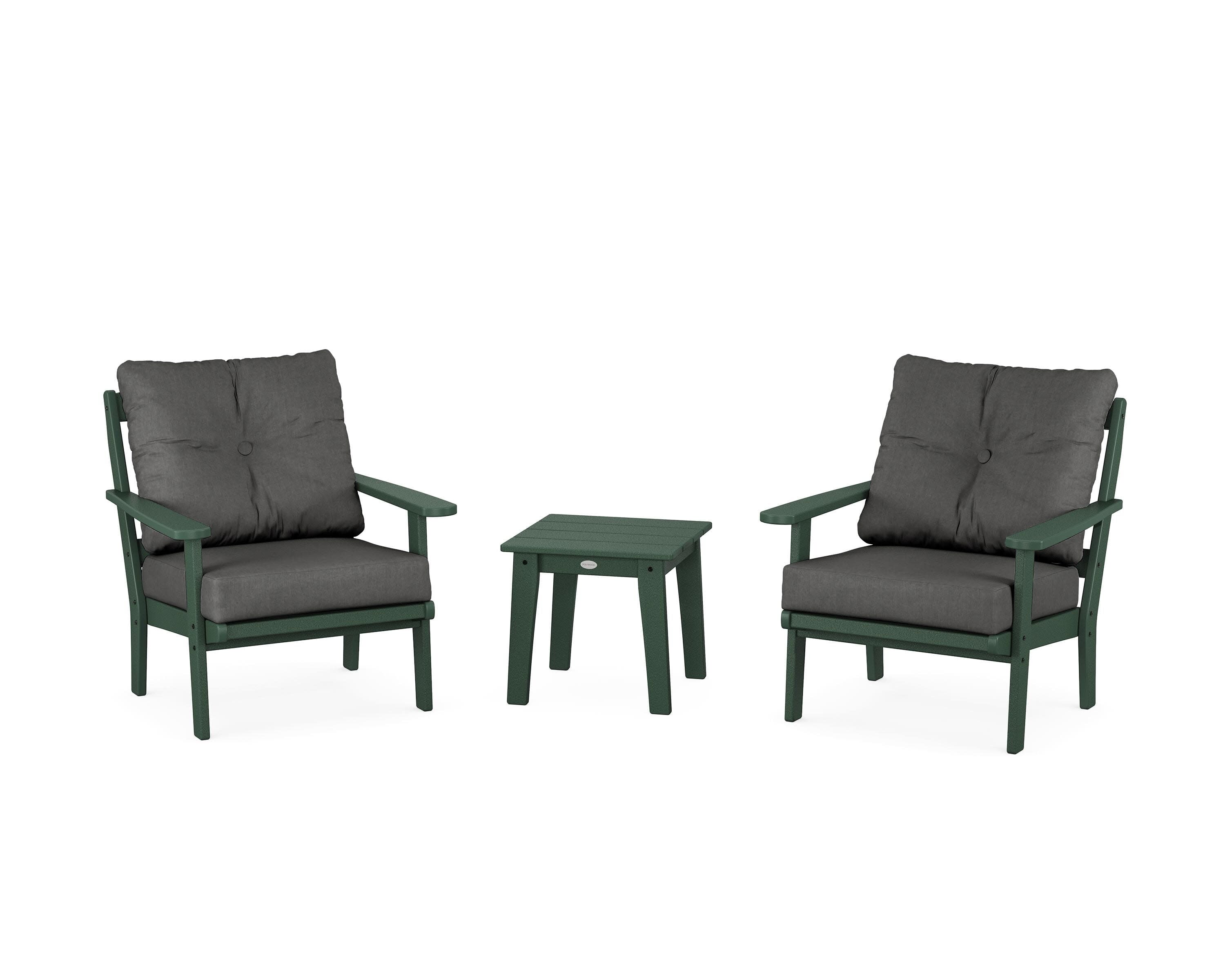 Mission 3-Piece Deep Seating Set in Green / Spectrum Carbon