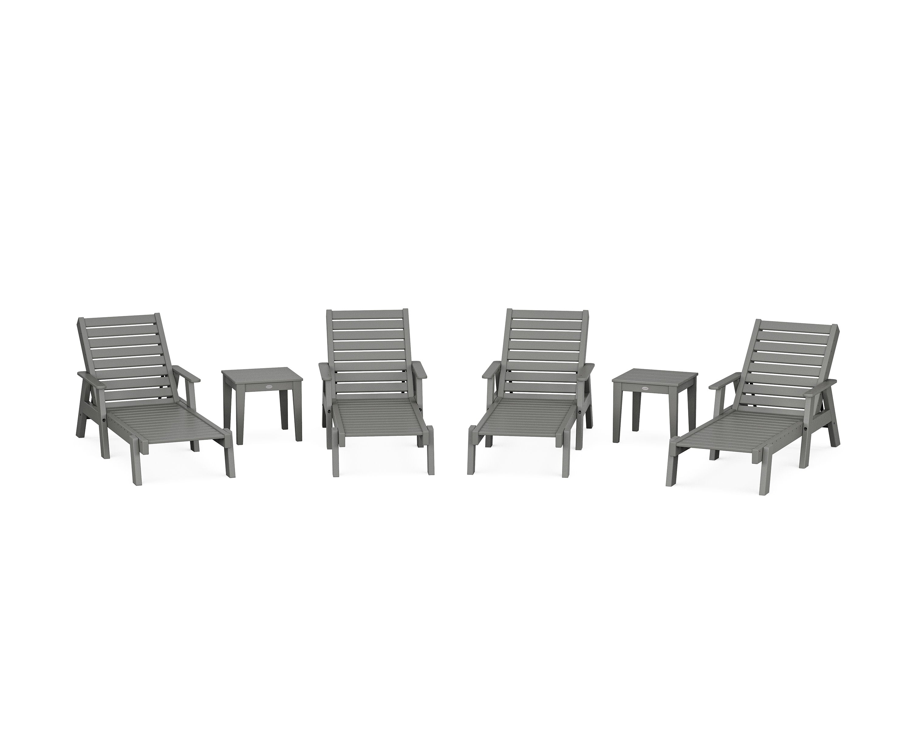 Captain Chaise 6-Piece Set with Arms in Slate Grey