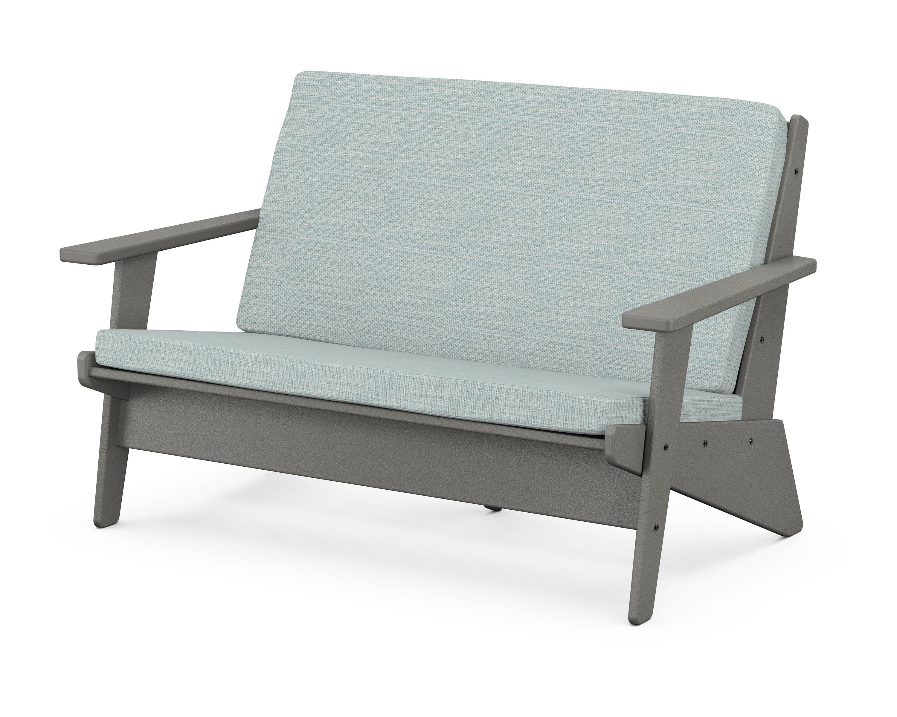 Riviera Modern Lounge Loveseat in Slate Grey / Soothe Mist