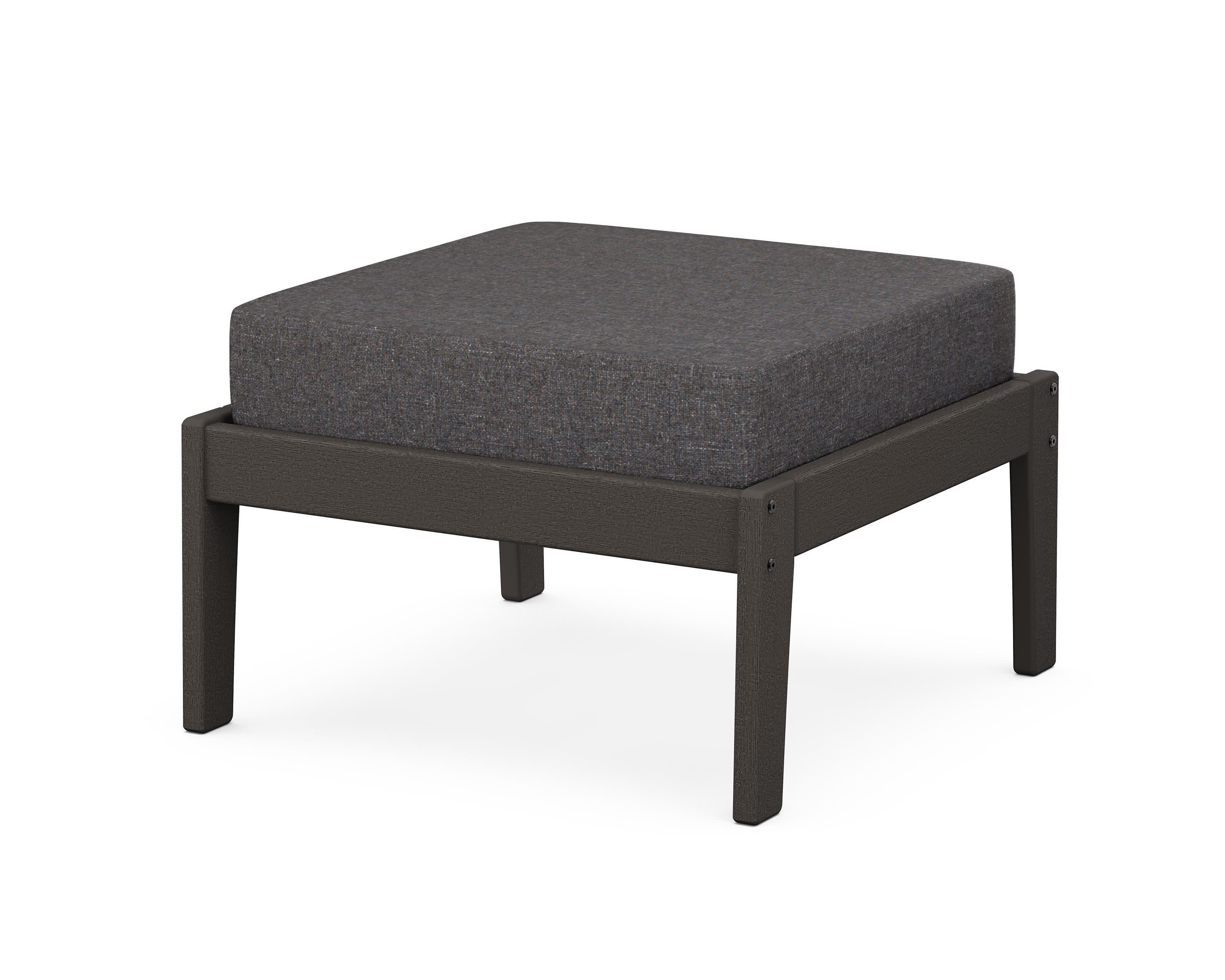 Deep Seating Ottoman in Vintage Coffee / Ash Charcoal