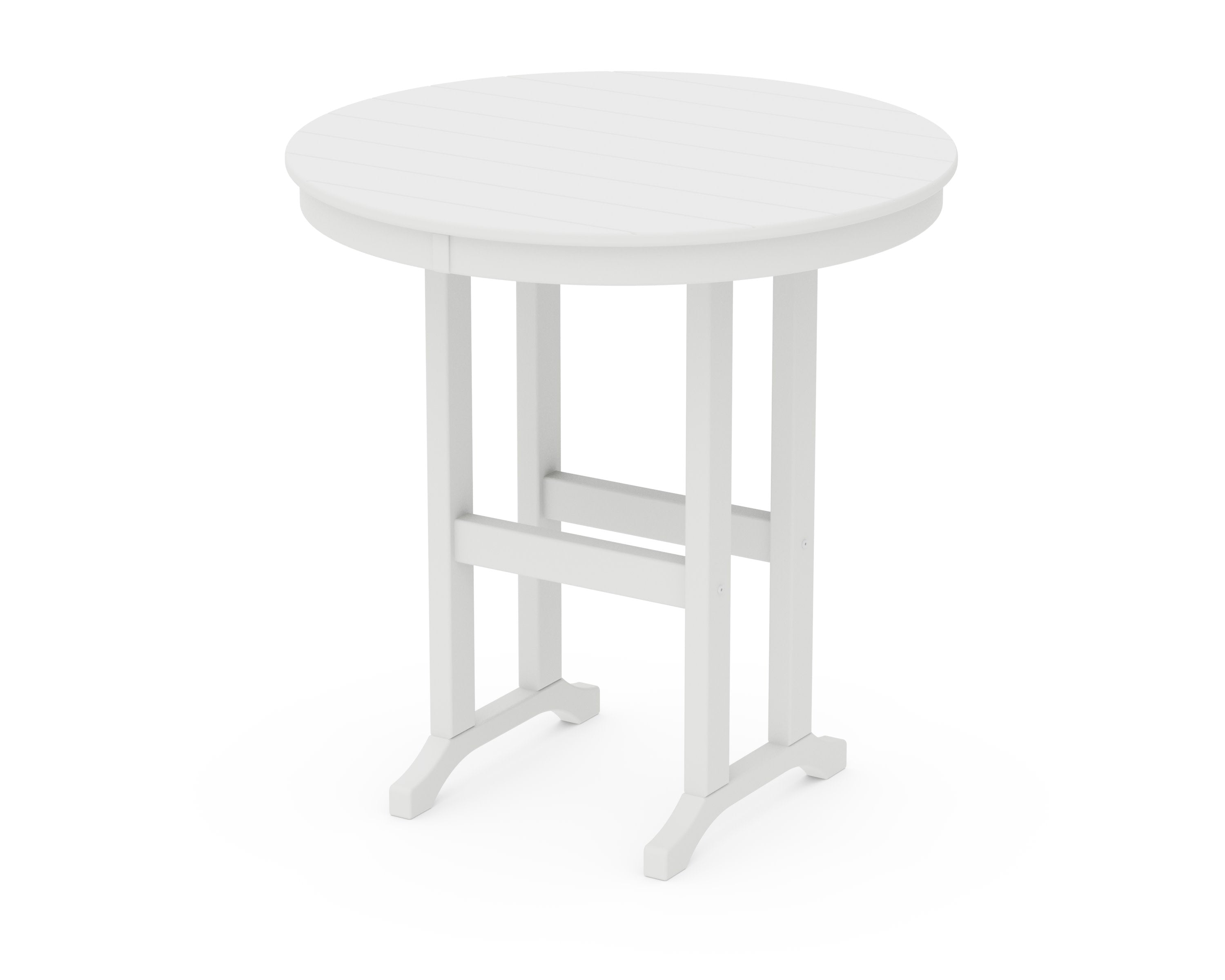 36" Round Farmhouse Counter Table in White