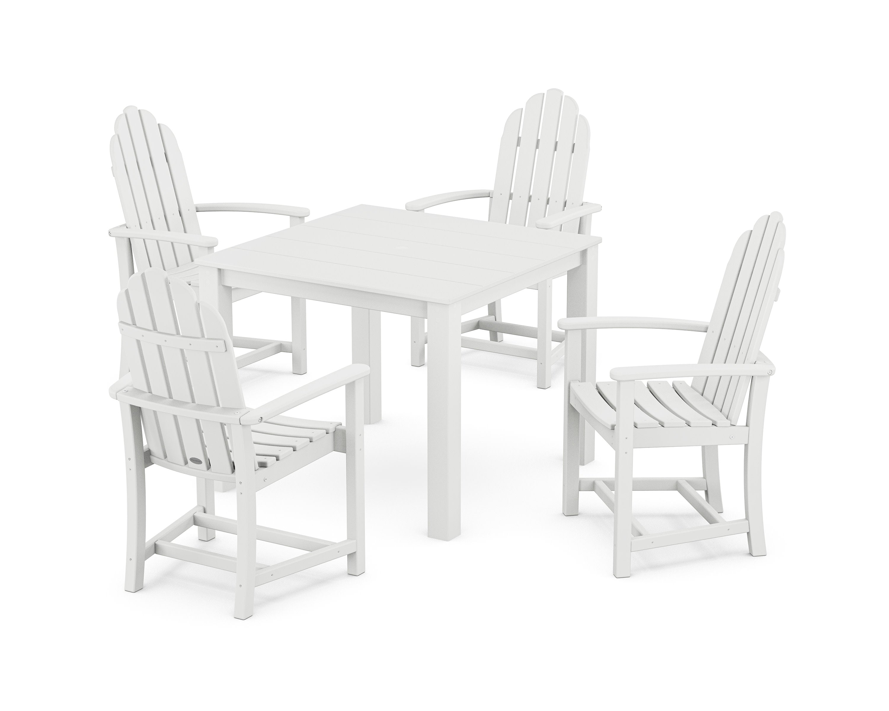 Classic Adirondack 5-Piece Parsons Dining Set in White